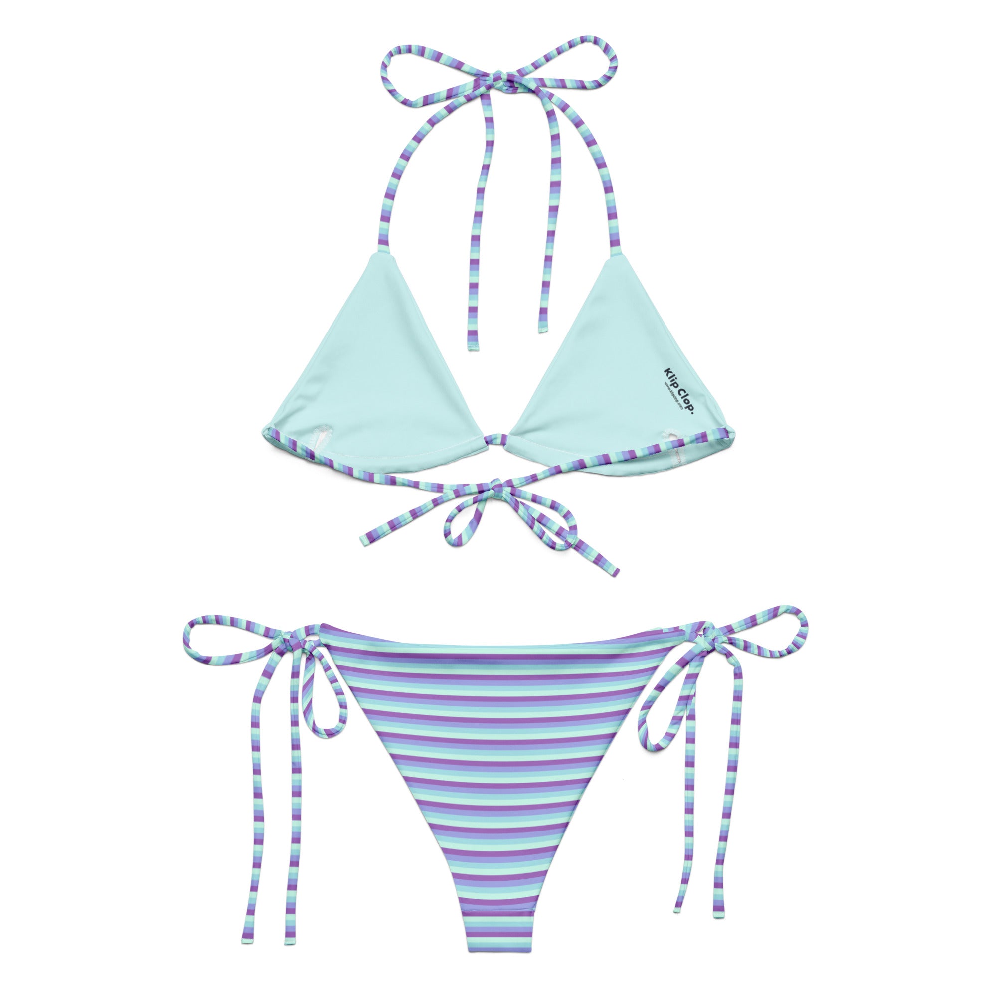 Recycled Colorful Striped String Bikini IX