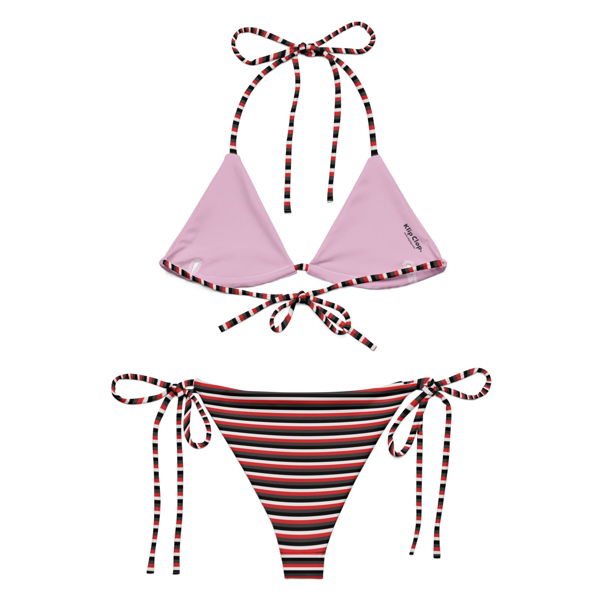 Recycled Colorful Striped String Bikini VIII