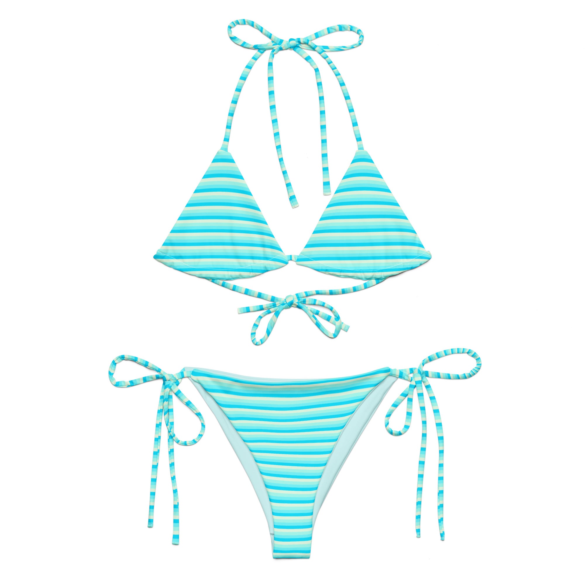 Recycled Colorful Striped String Bikini XI