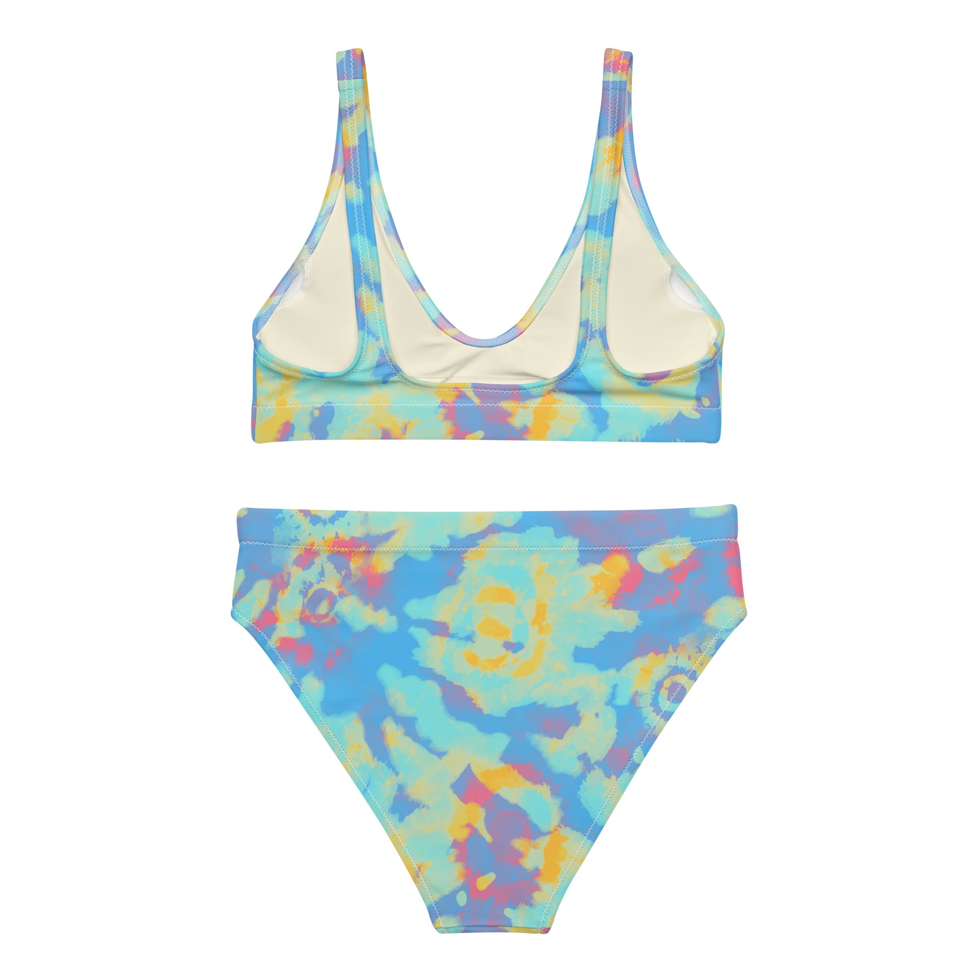 Recycled high waisted bikini Hang Loose Tie Dye Pattern II