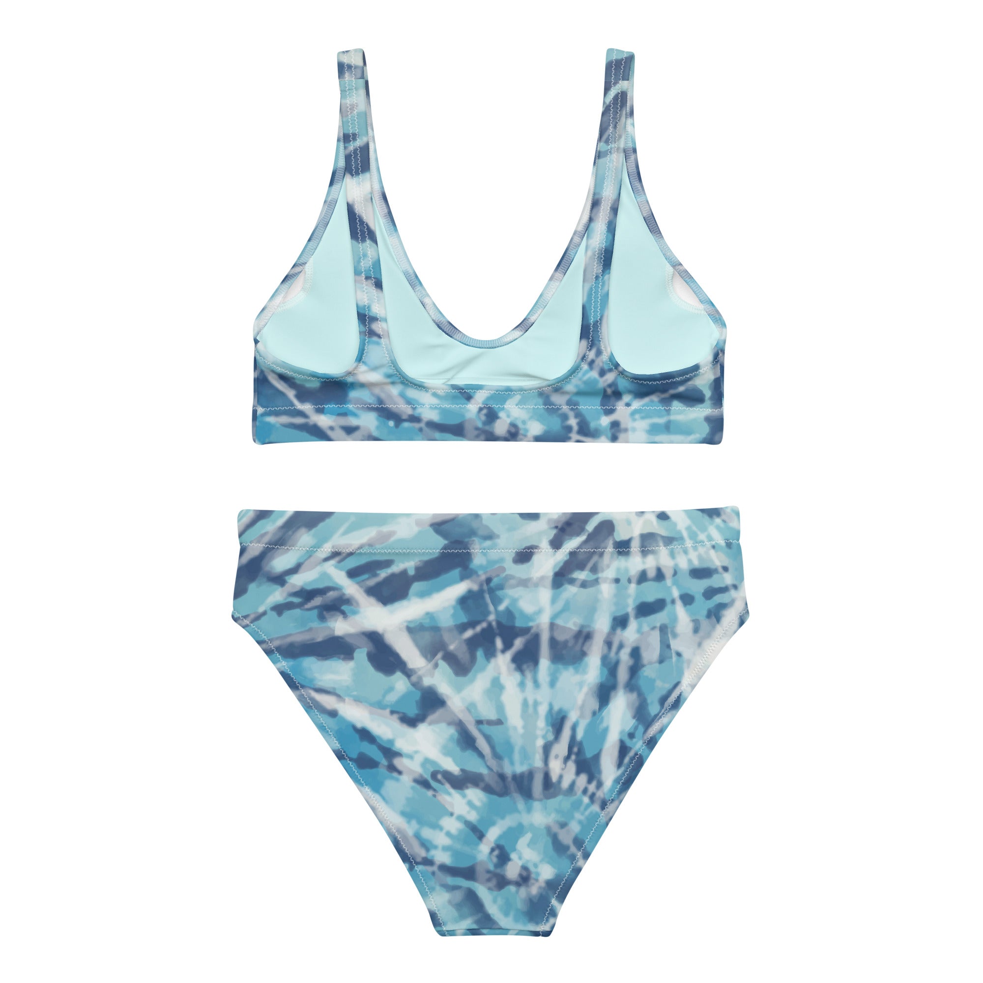 Recycled high waisted bikini Hang Loose Tie Dye Pattern VI