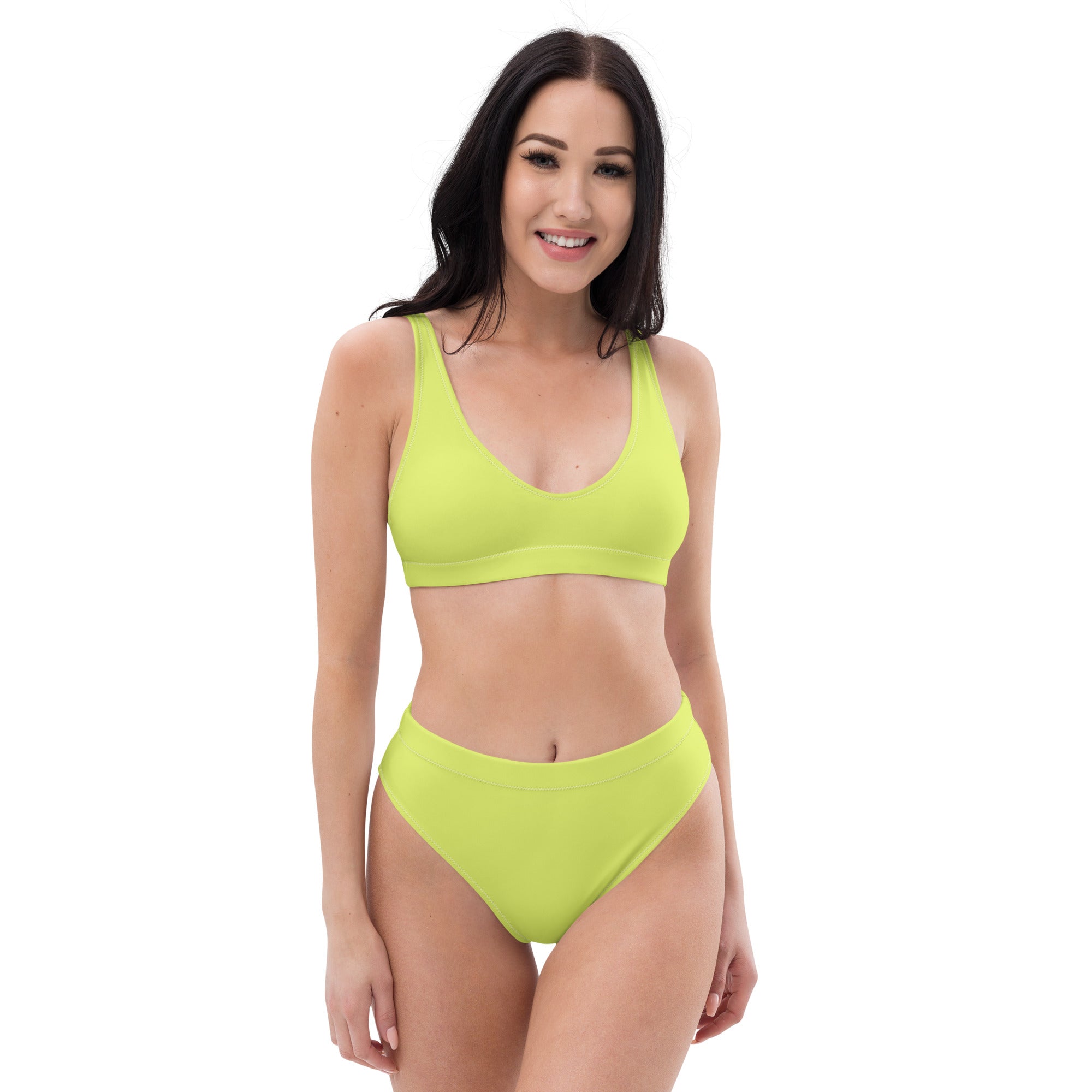 Recycled high waisted bikini Yellow