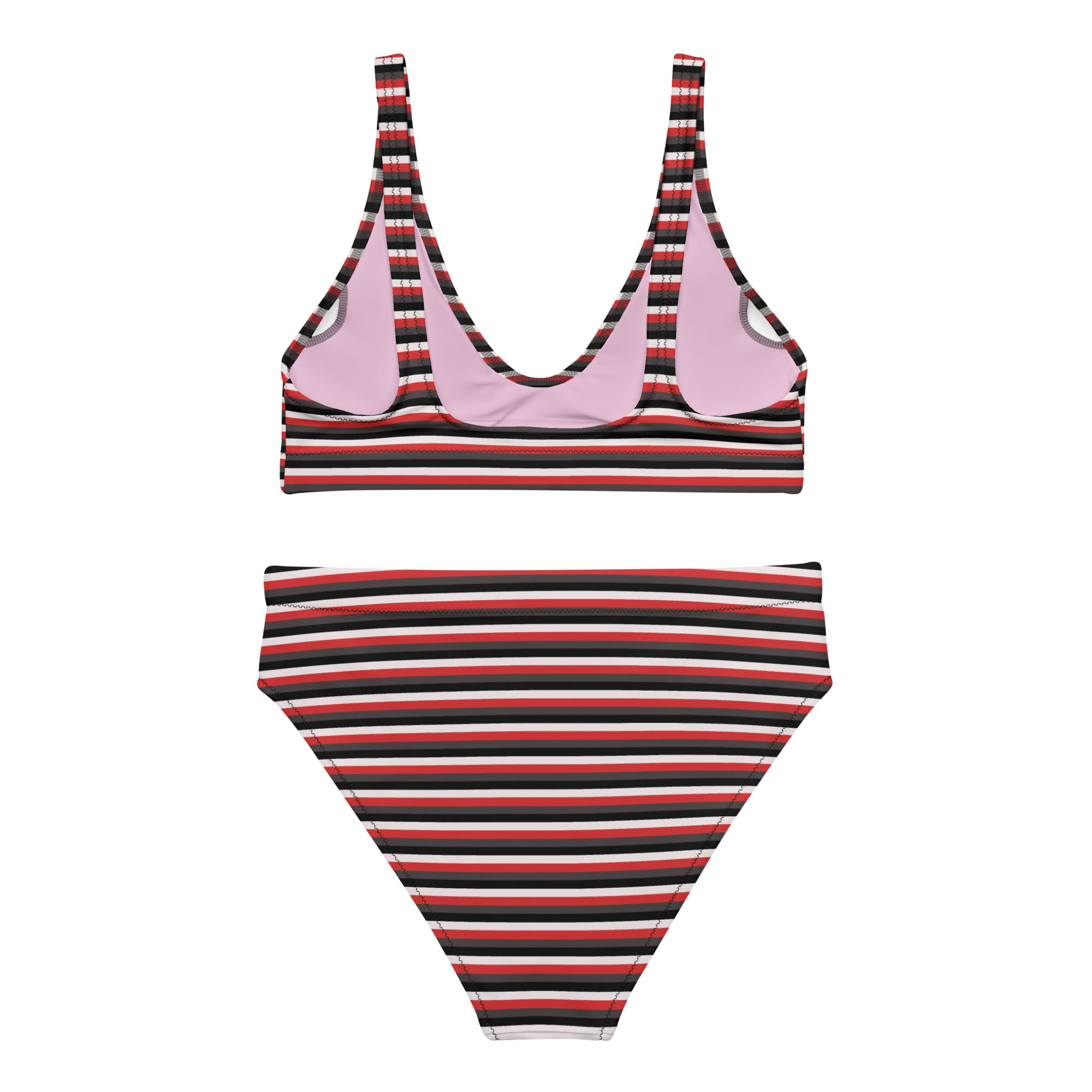 Recycled High Waisted Colorful Striped Bikini VIII