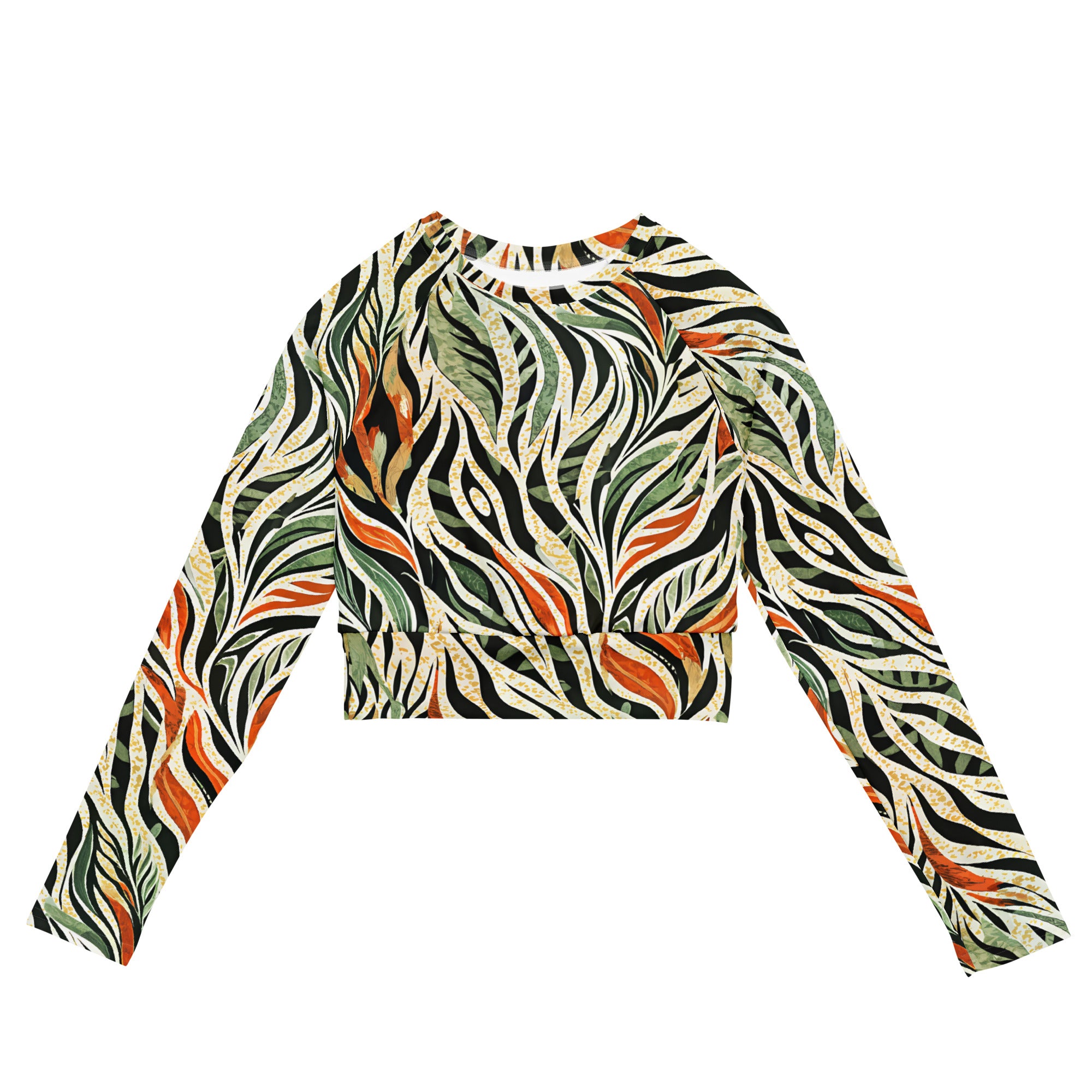 Recycled long sleeve crop top Nature Design II