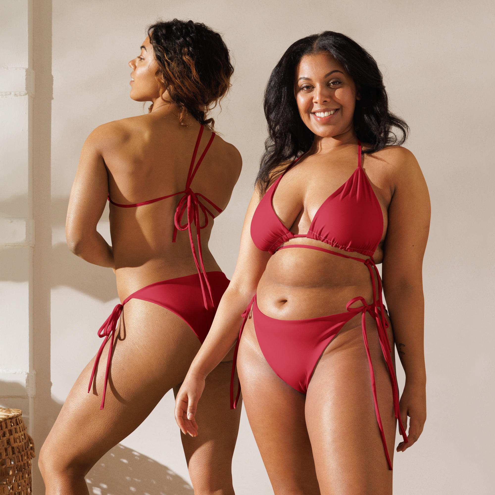 Recycled string bikini Red