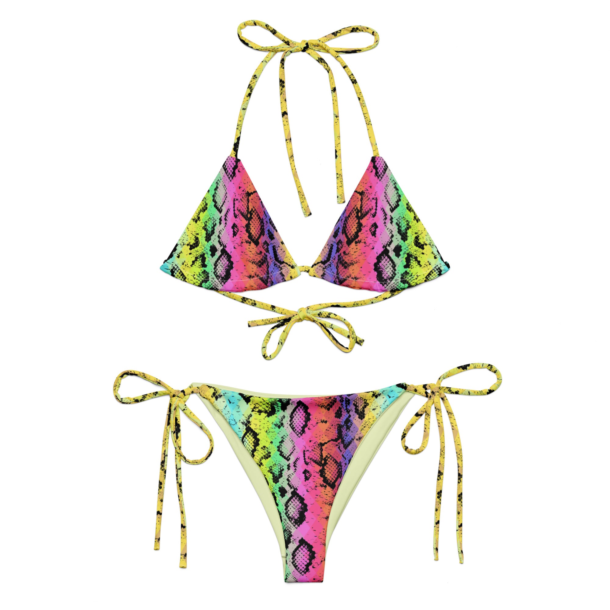 Recycled string bikini Snake Skin I