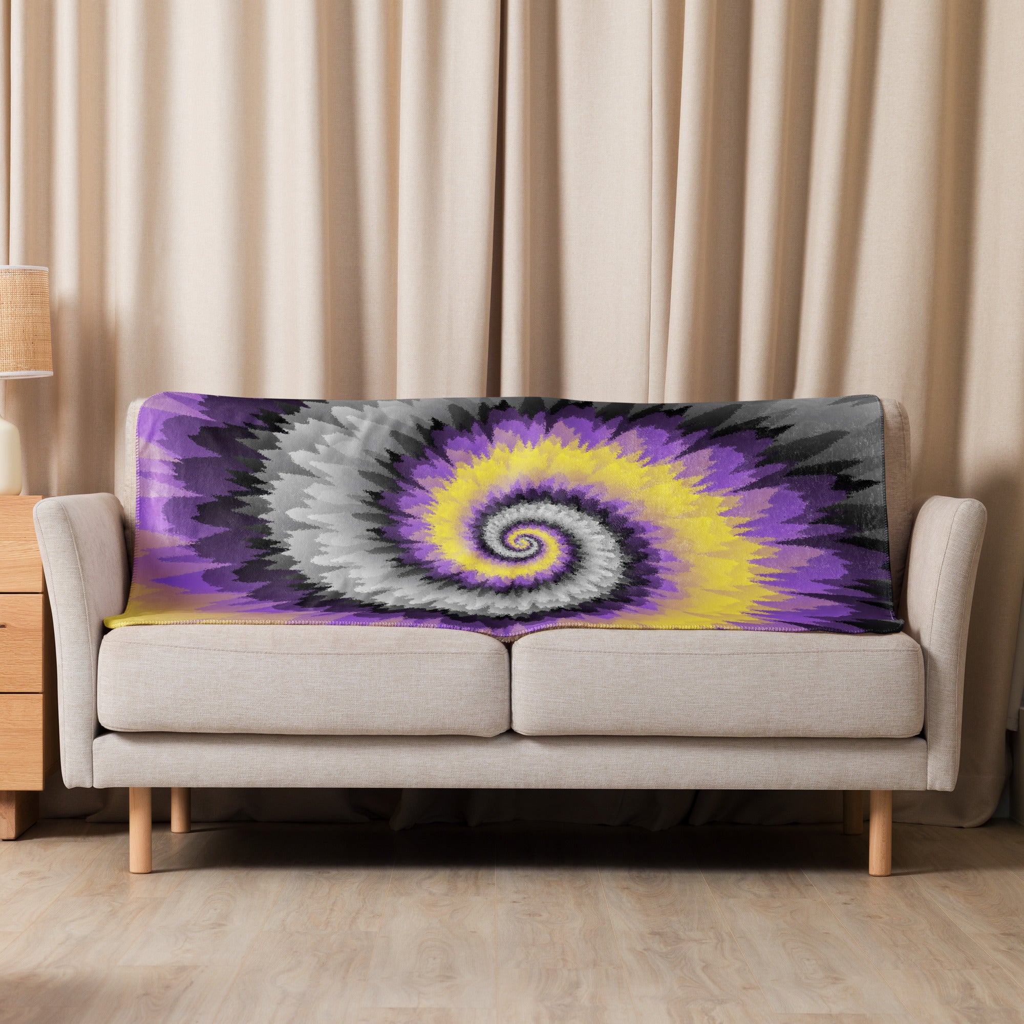 Sherpa blanket Tie Dye Spiral Nonbinary