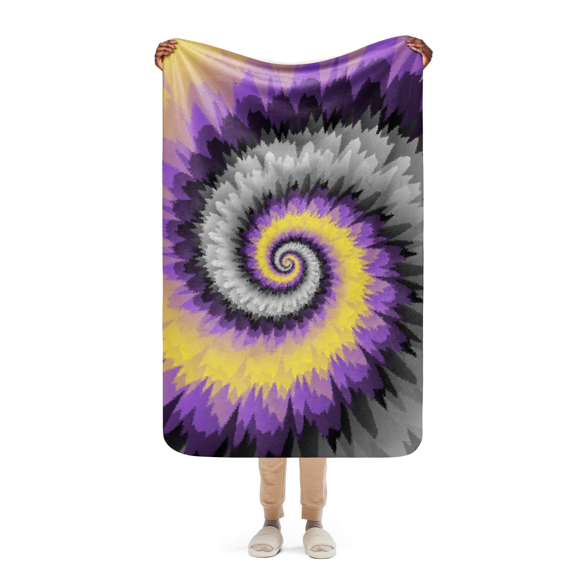 Sherpa blanket Tie Dye Spiral Nonbinary