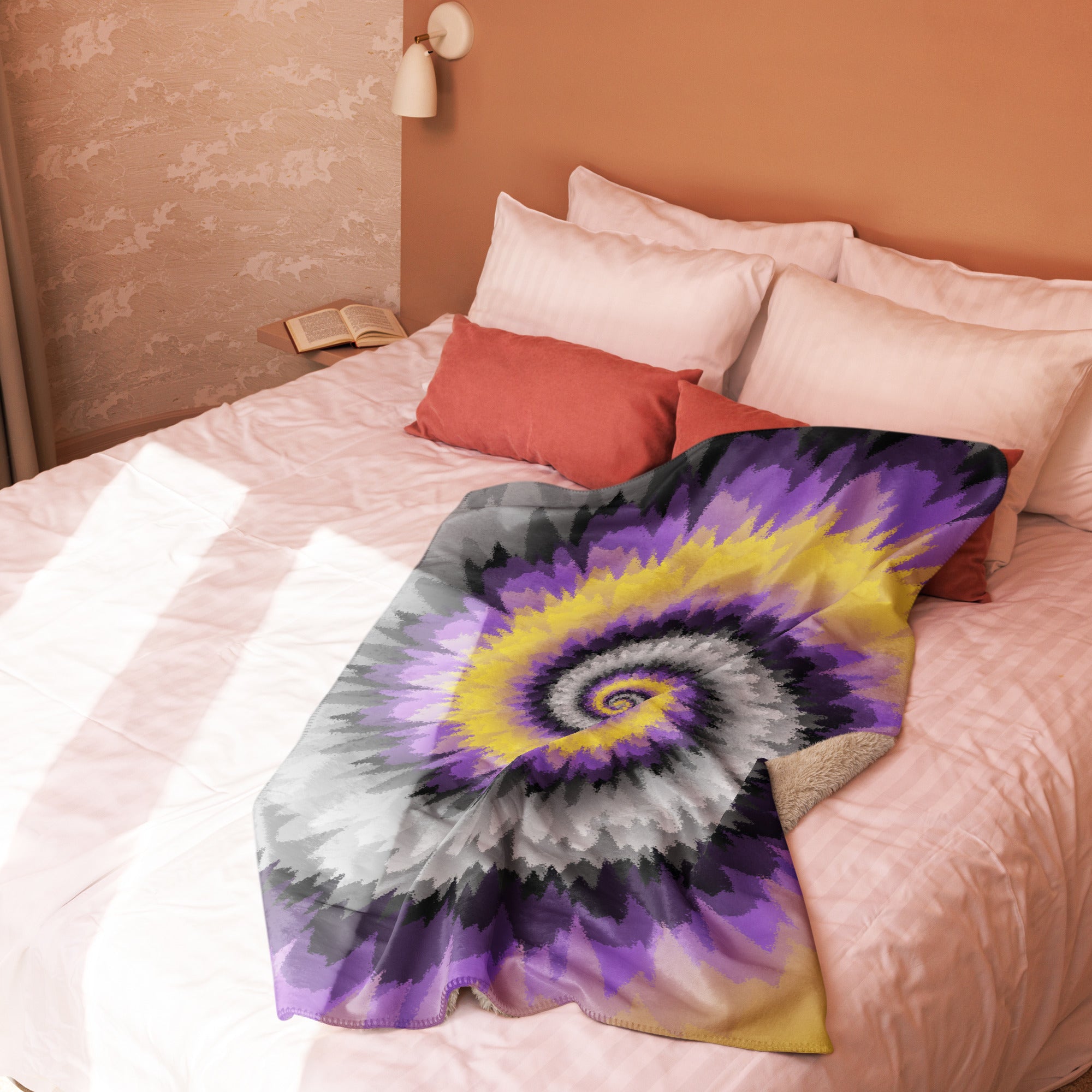 Sherpa blanket Tie Dye Spiral Nonbinary