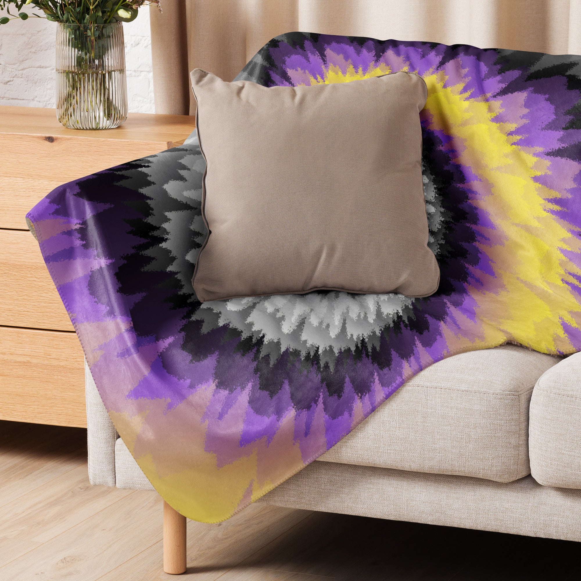 Sherpa blanket Tie Dye Spiral Nonbinary