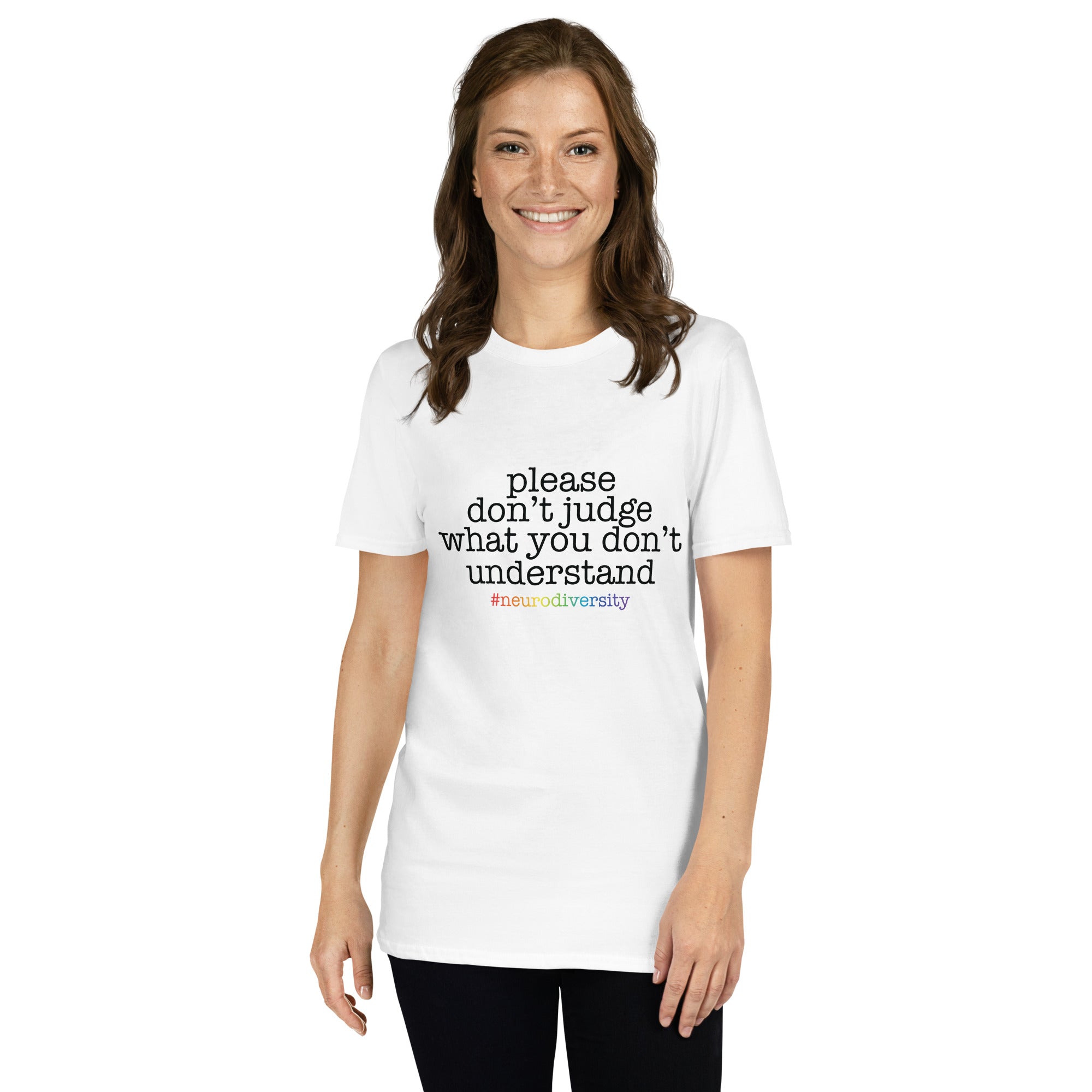 Short Sleeve Unisex T Shirt ADHD Please Dont Judge