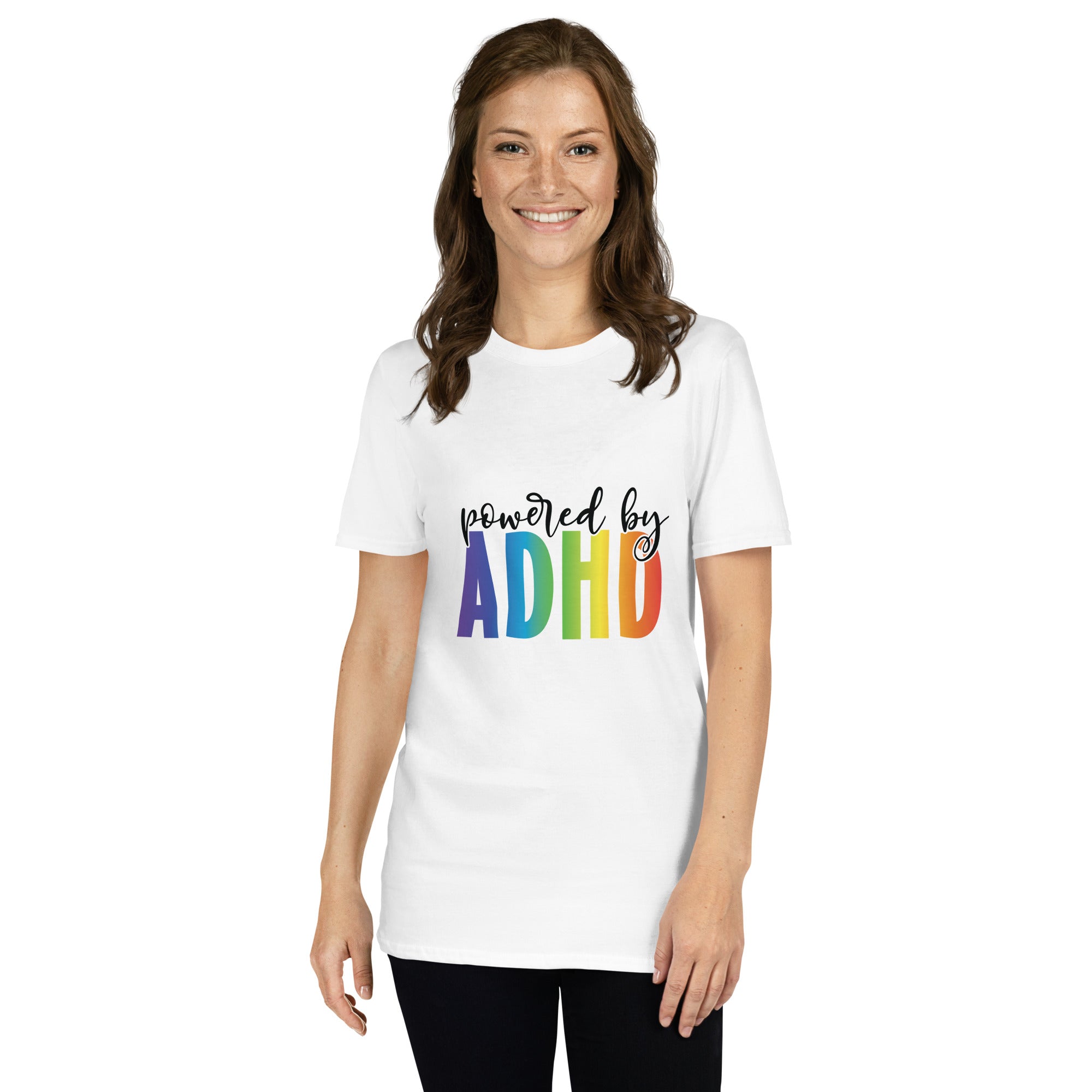 Short Sleeve Unisex T Shirt ADHD Powered By ADHD