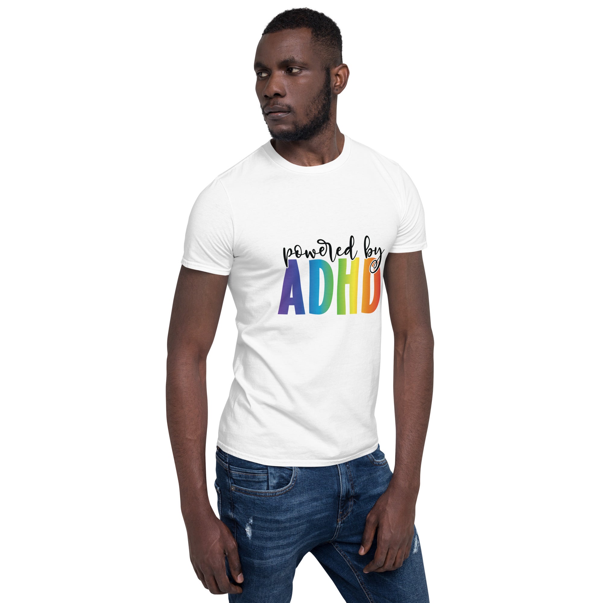 Short Sleeve Unisex T Shirt ADHD Powered By ADHD