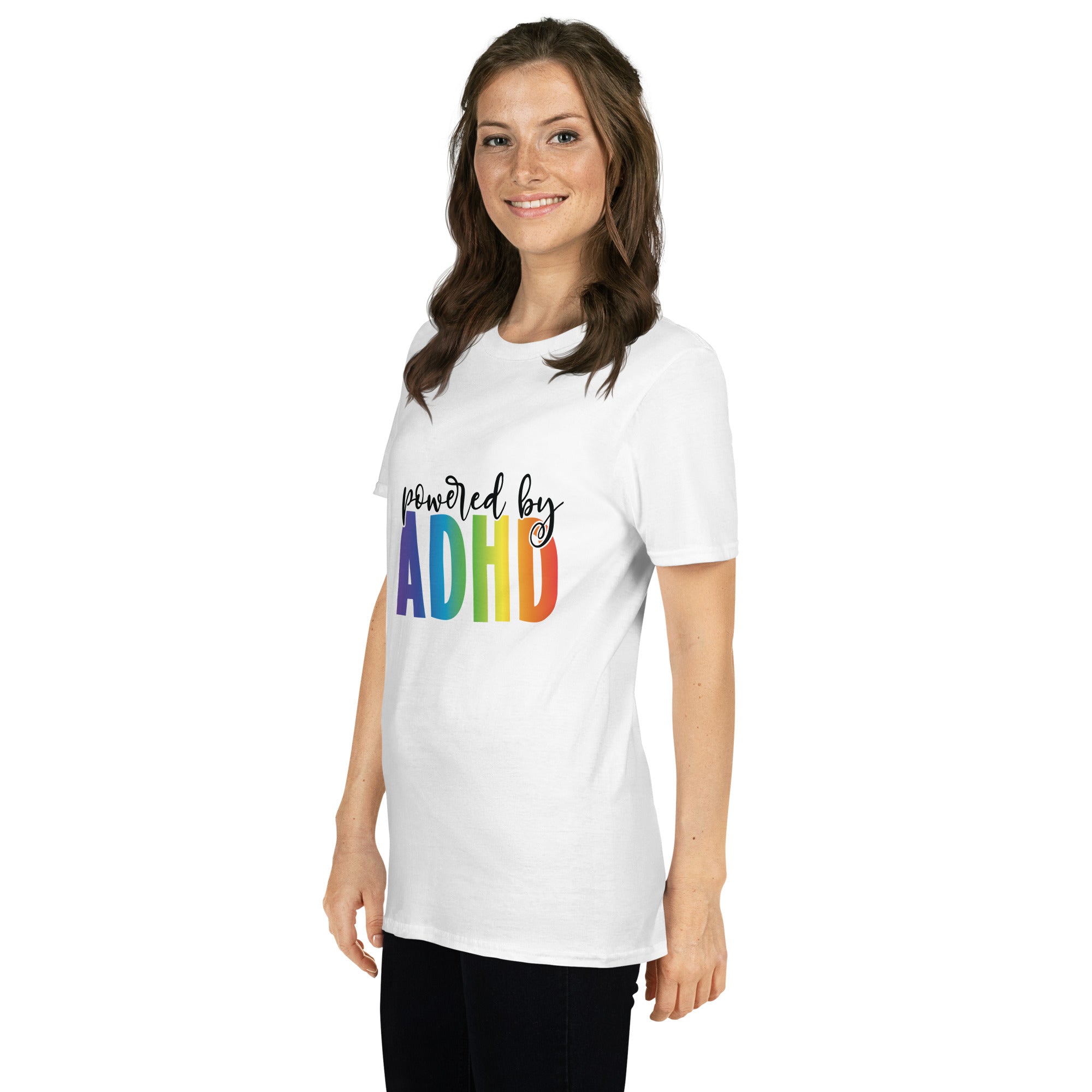 Short Sleeve Unisex T Shirt ADHD Powered By ADHD