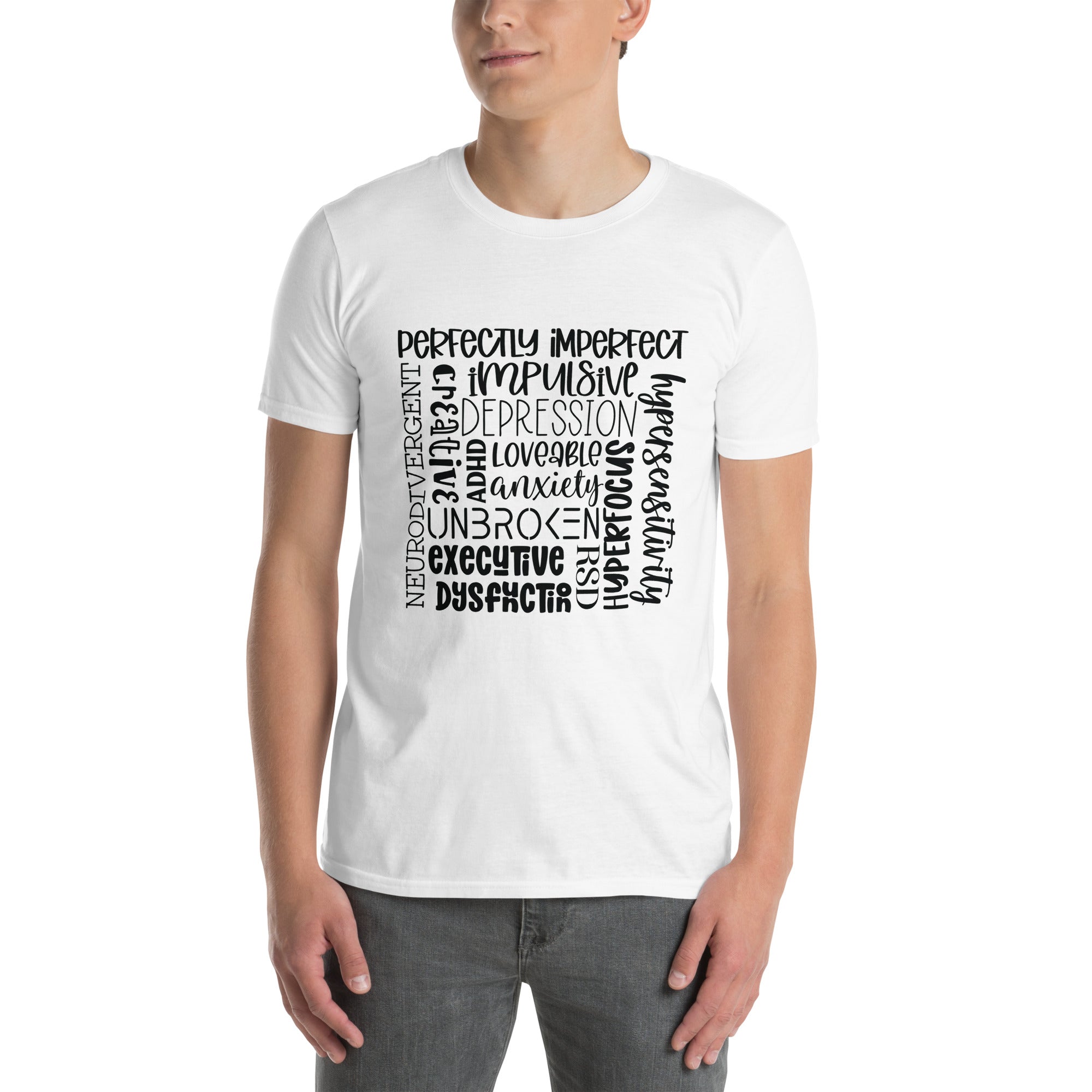 Short Sleeve Unisex T Shirt ADHD Subway Art Separate Words