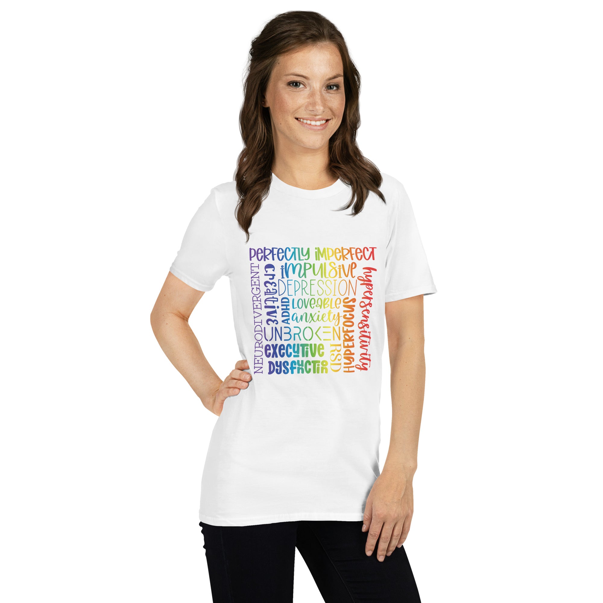 Short Sleeve Unisex T Shirt ADHD Subway Art Separate Words