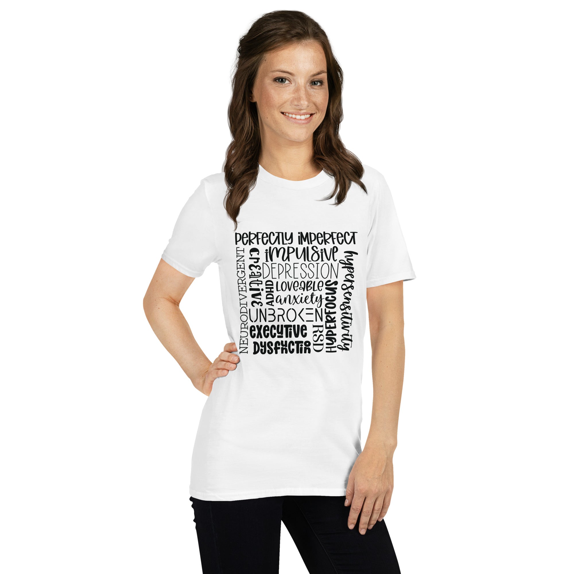 Short Sleeve Unisex T Shirt ADHD Subway Art Separate Words