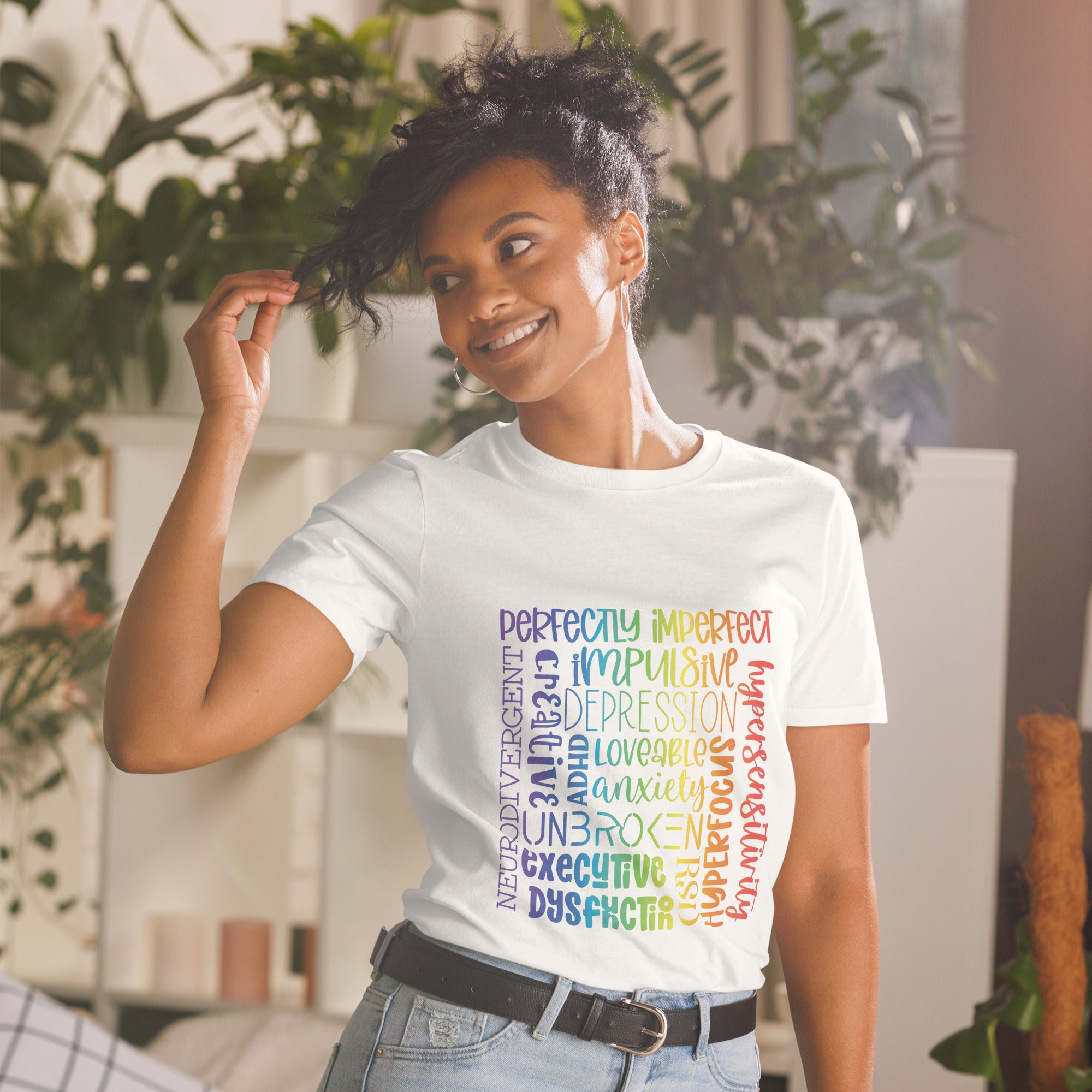 Short Sleeve Unisex T Shirt ADHD Subway Art Separate Words