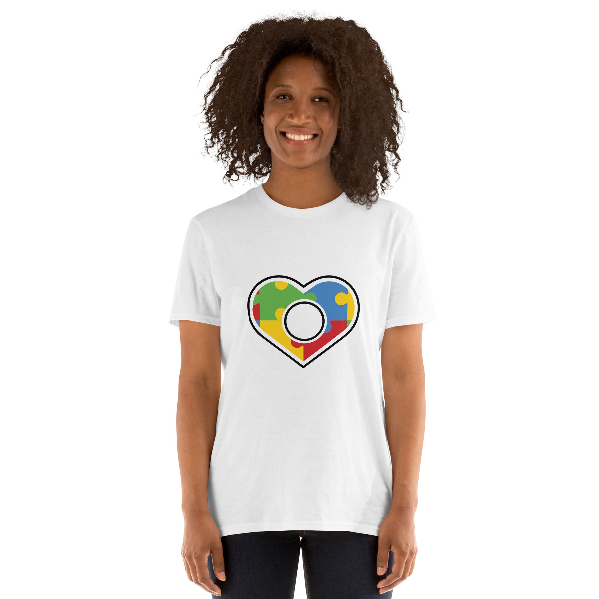 Short Sleeve Unisex T Shirt Autism Heart