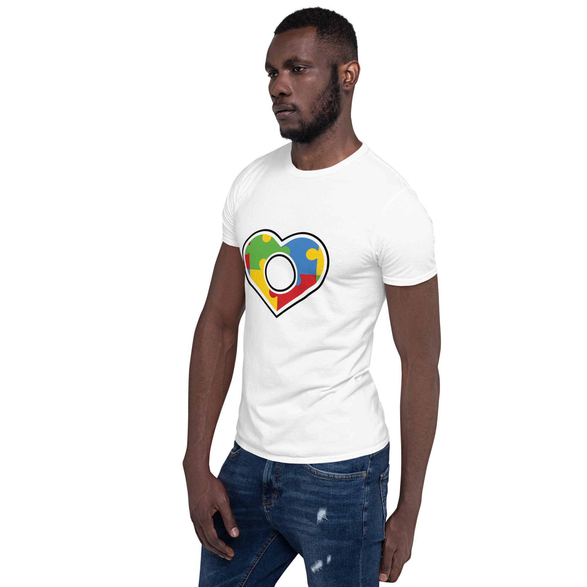 Short Sleeve Unisex T Shirt Autism Heart