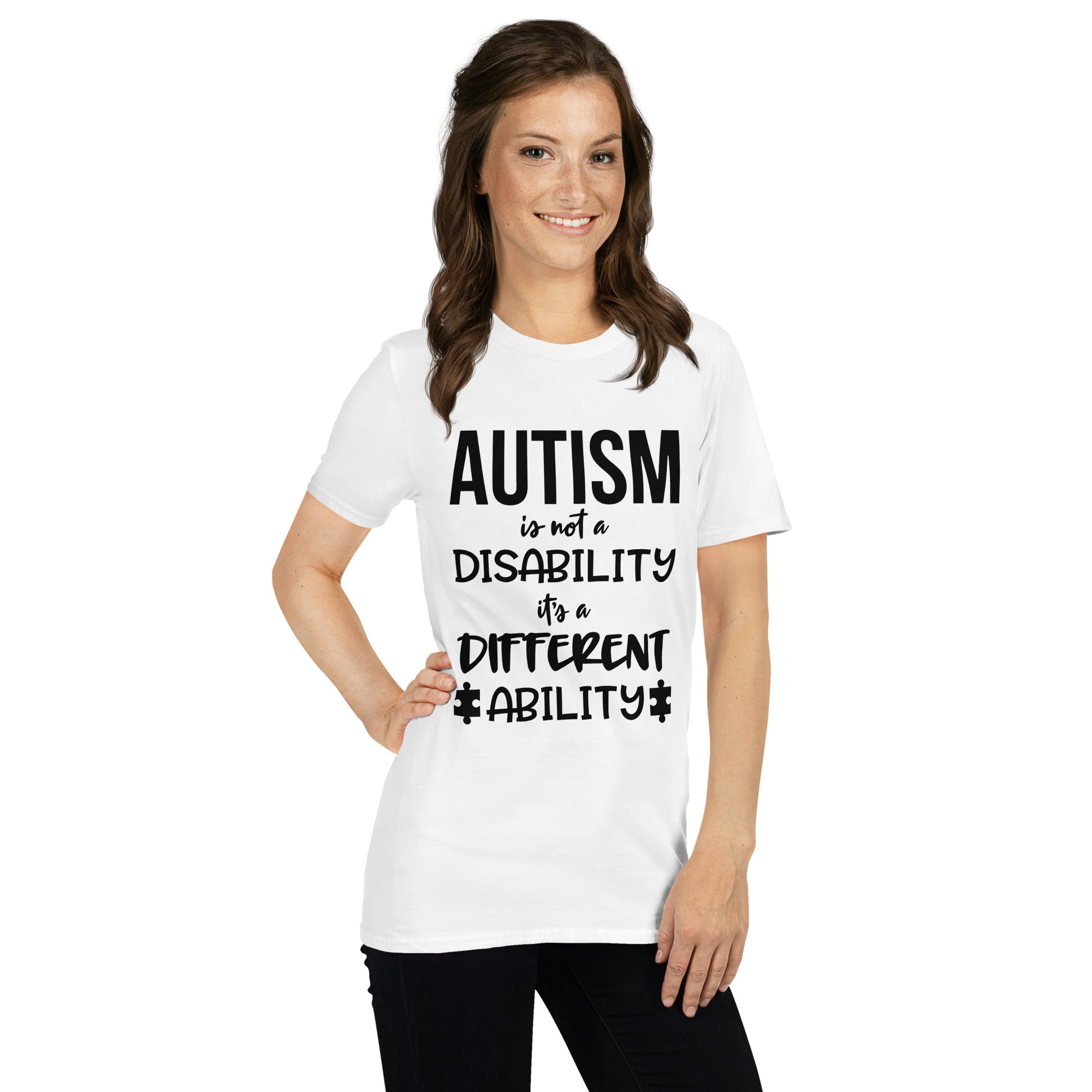 Short Sleeve Unisex T Shirt Autism is not a disability its a