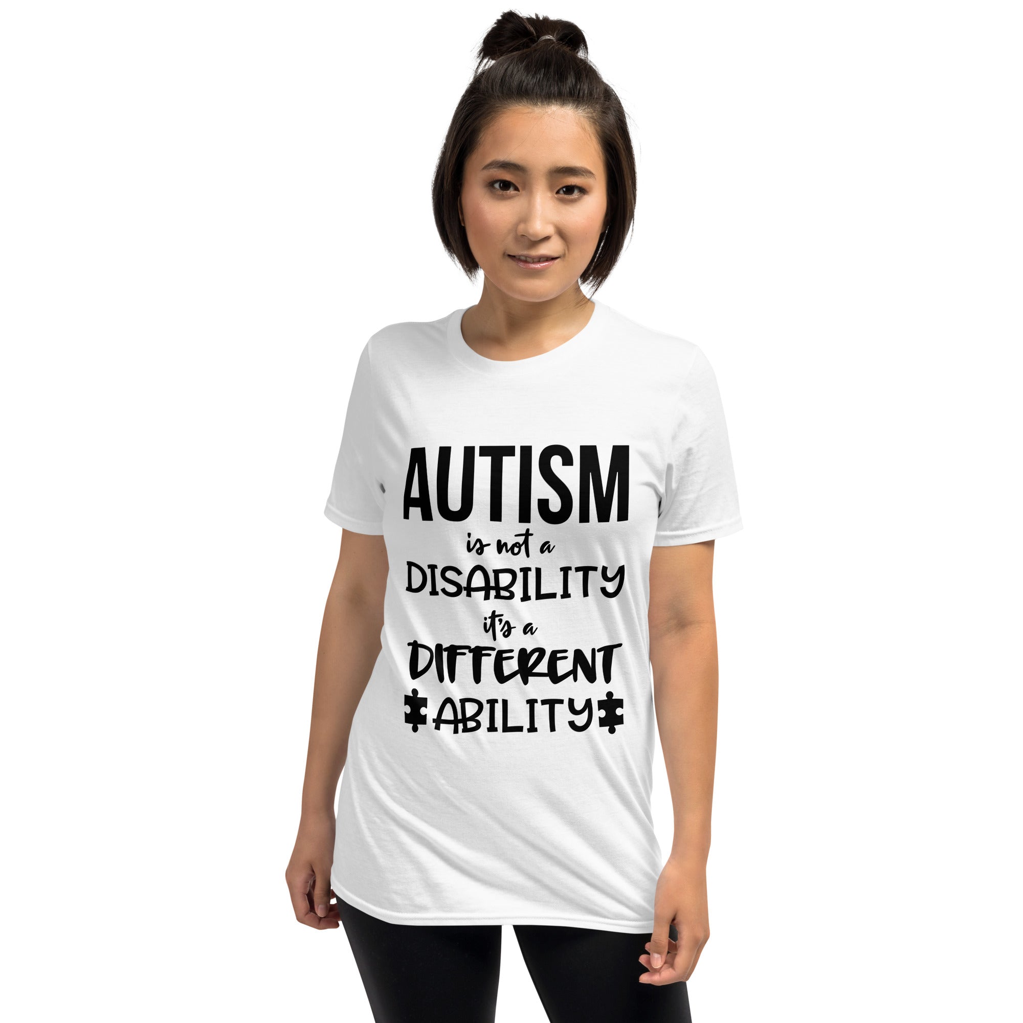 Short Sleeve Unisex T Shirt Autism is not a disability its a