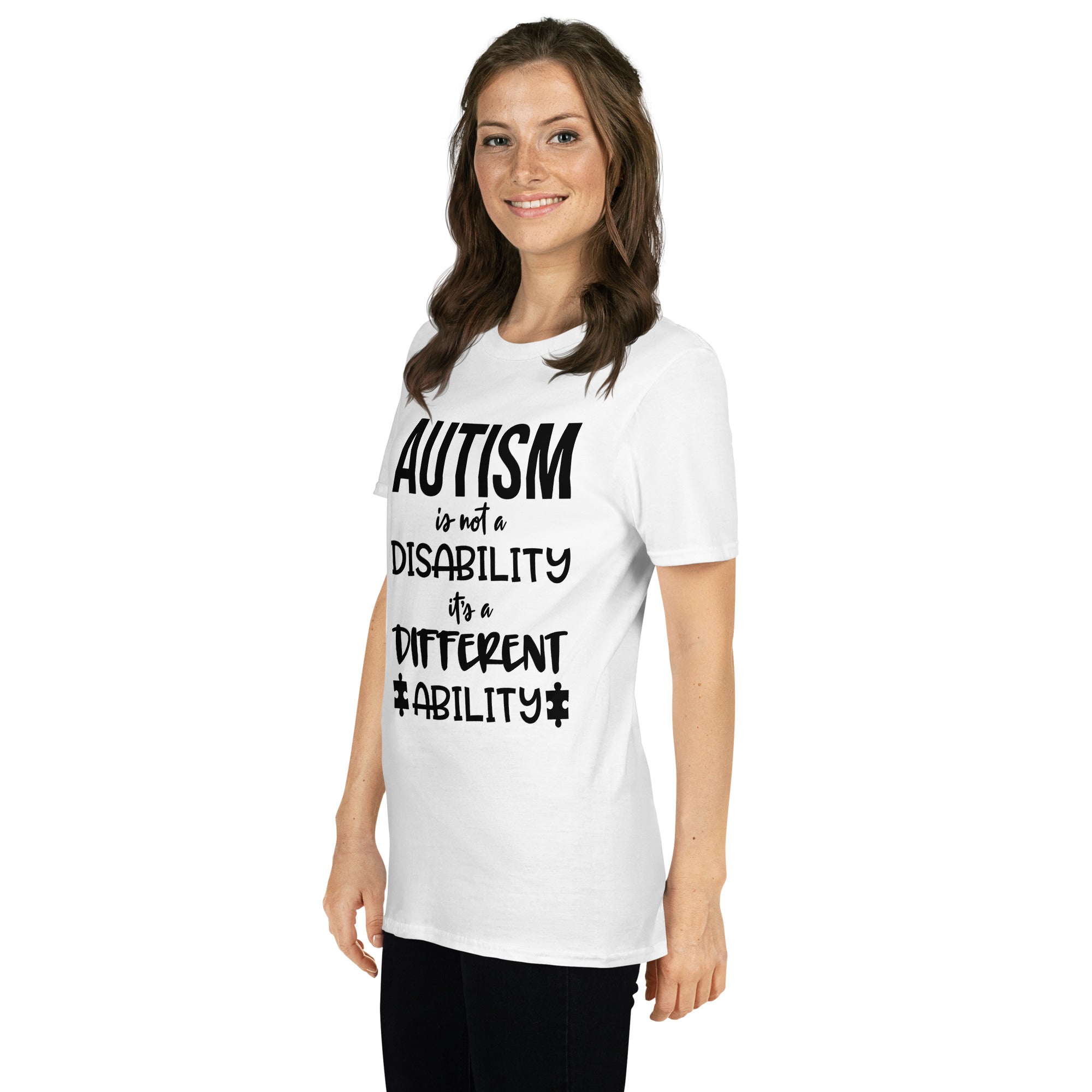 Short Sleeve Unisex T Shirt Autism is not a disability its a