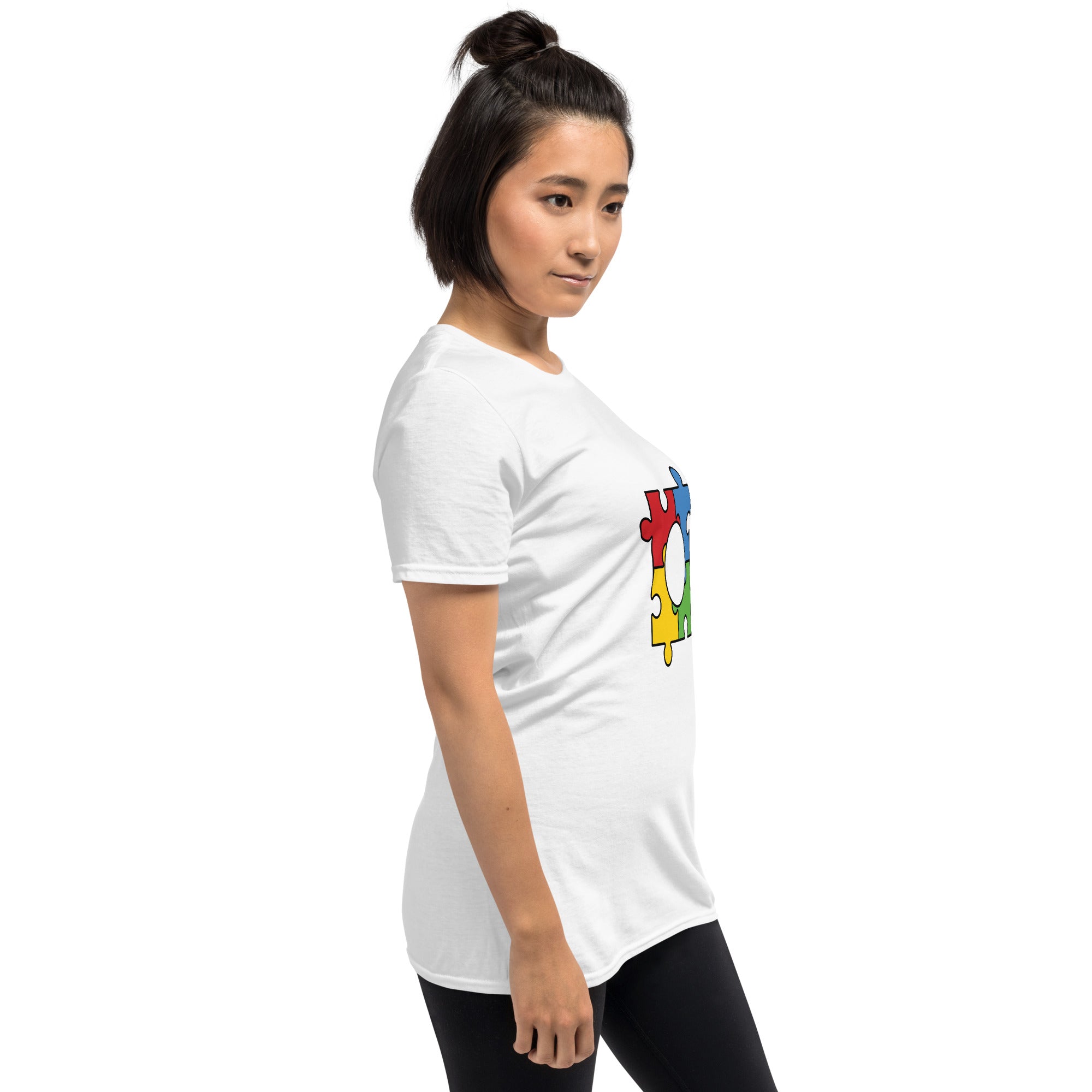 Short Sleeve Unisex T Shirt Autism Puzzle