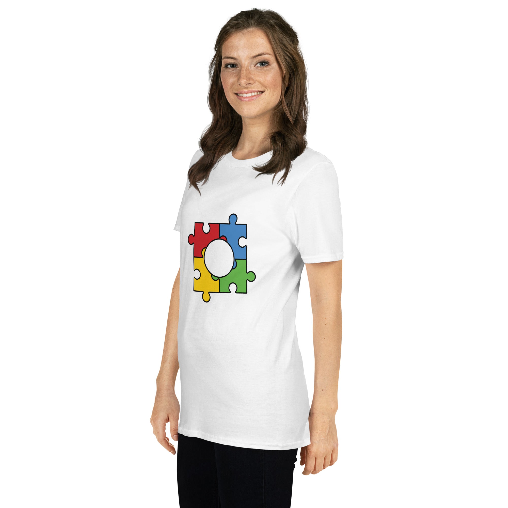 Short Sleeve Unisex T Shirt Autism Puzzle