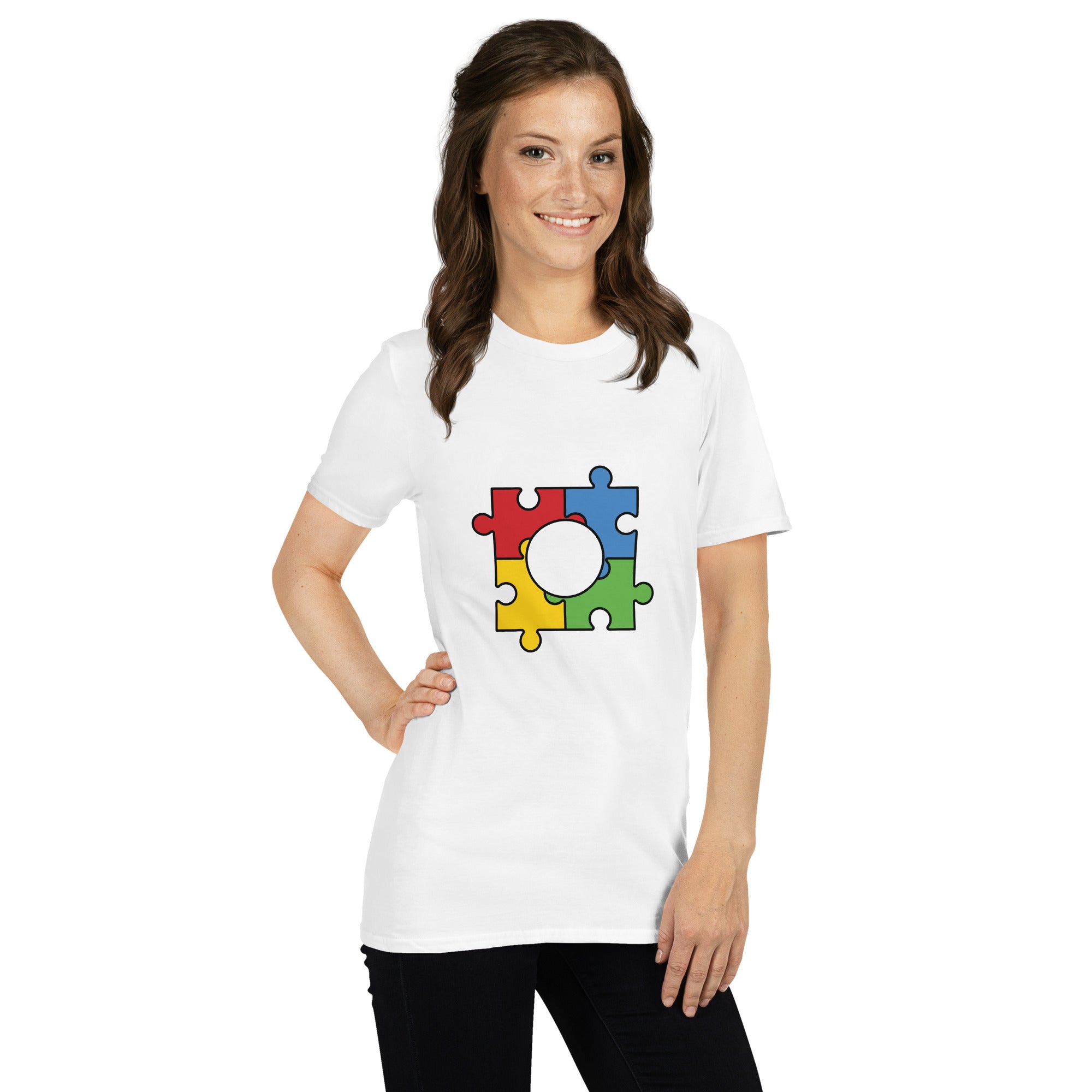 Short Sleeve Unisex T Shirt Autism Puzzle