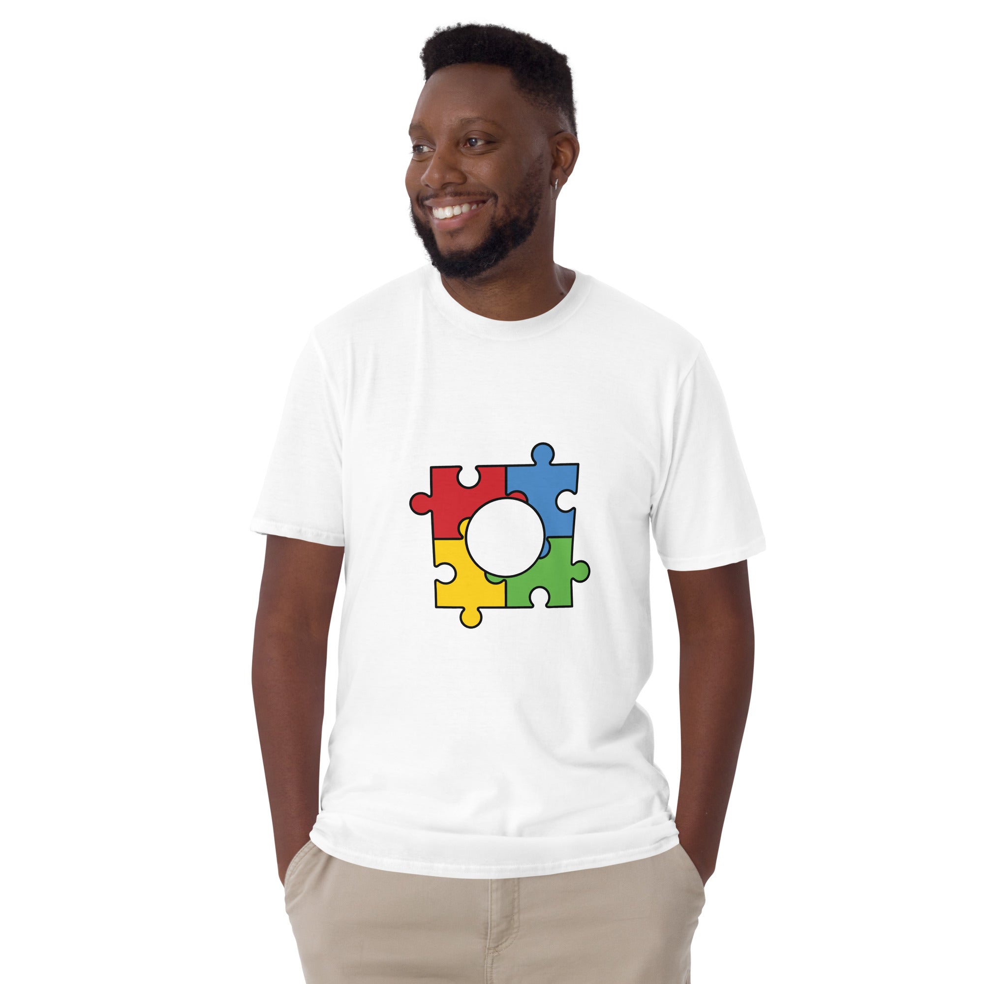 Short Sleeve Unisex T Shirt Autism Puzzle