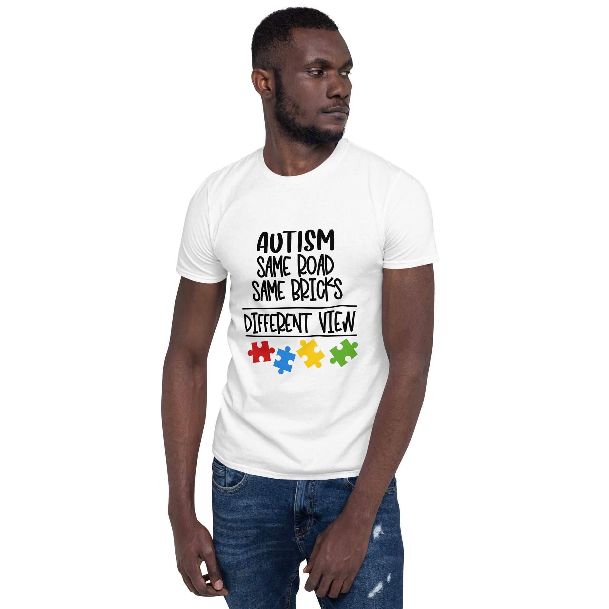 Short Sleeve Unisex T Shirt Autism Same Road