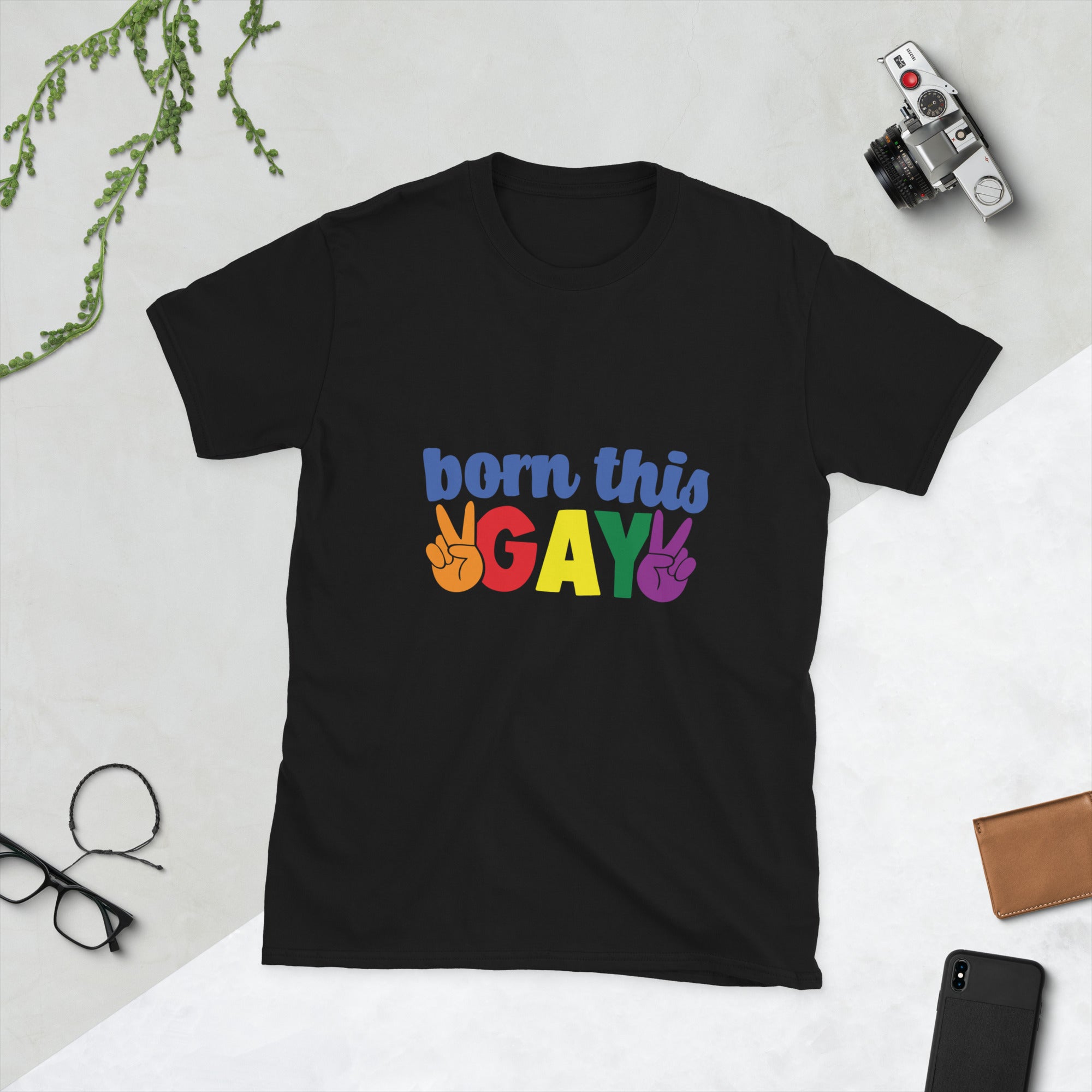 Short Sleeve Unisex T Shirt Born this gay
