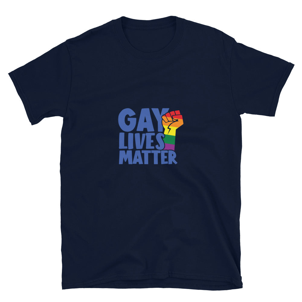 Short Sleeve Unisex T Shirt Gay lives matter