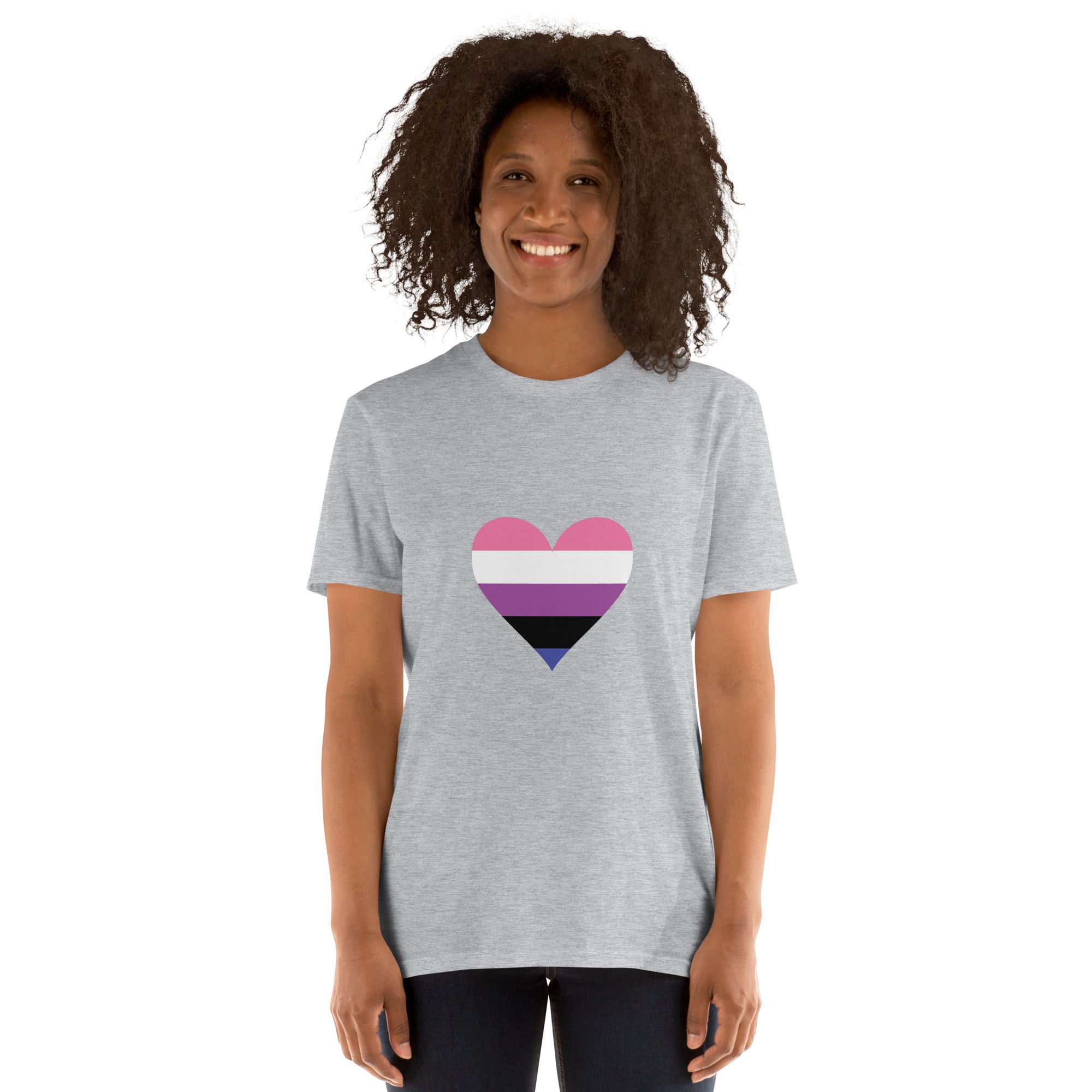 Short Sleeve Unisex T Shirt Genderfluid Heart