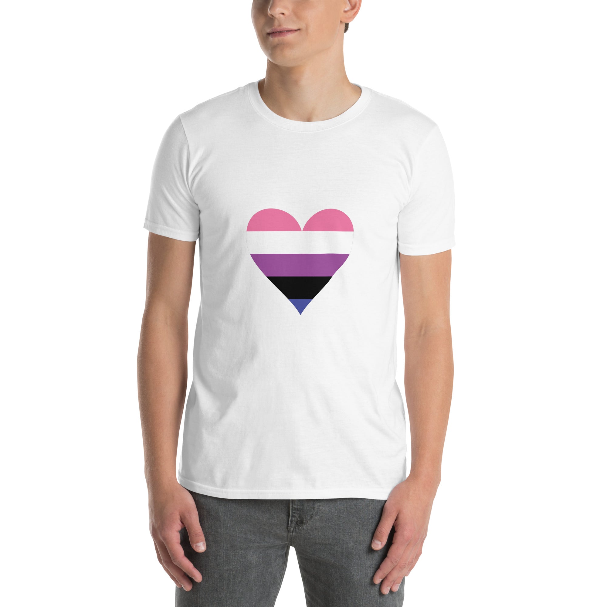 Short Sleeve Unisex T Shirt Genderfluid Heart