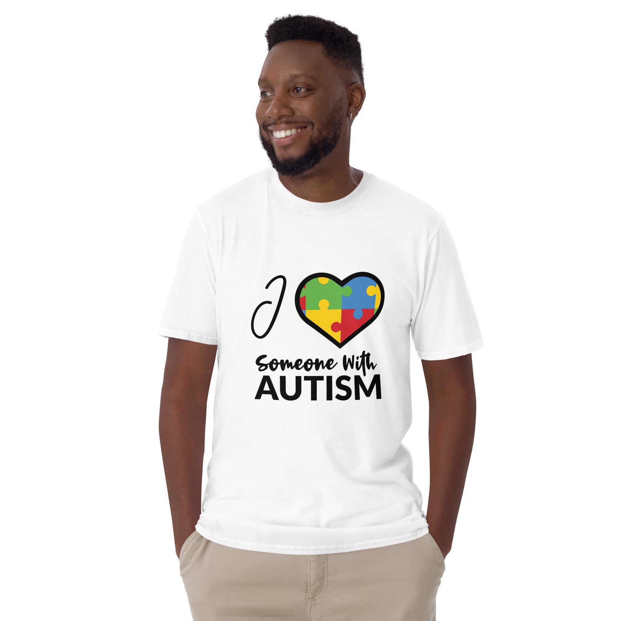 Short Sleeve Unisex T Shirt I Love Someone With Autism