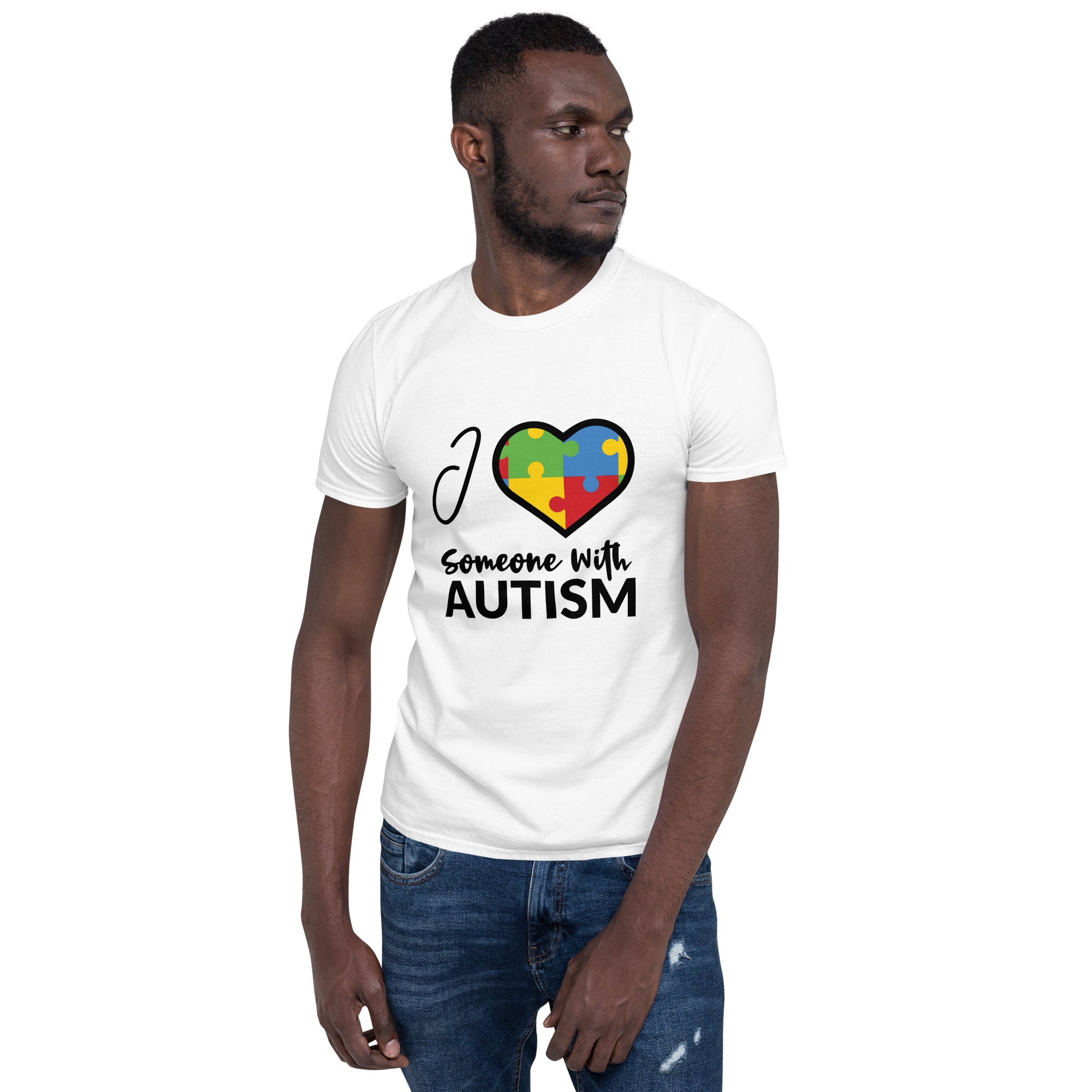 Short Sleeve Unisex T Shirt I Love Someone With Autism