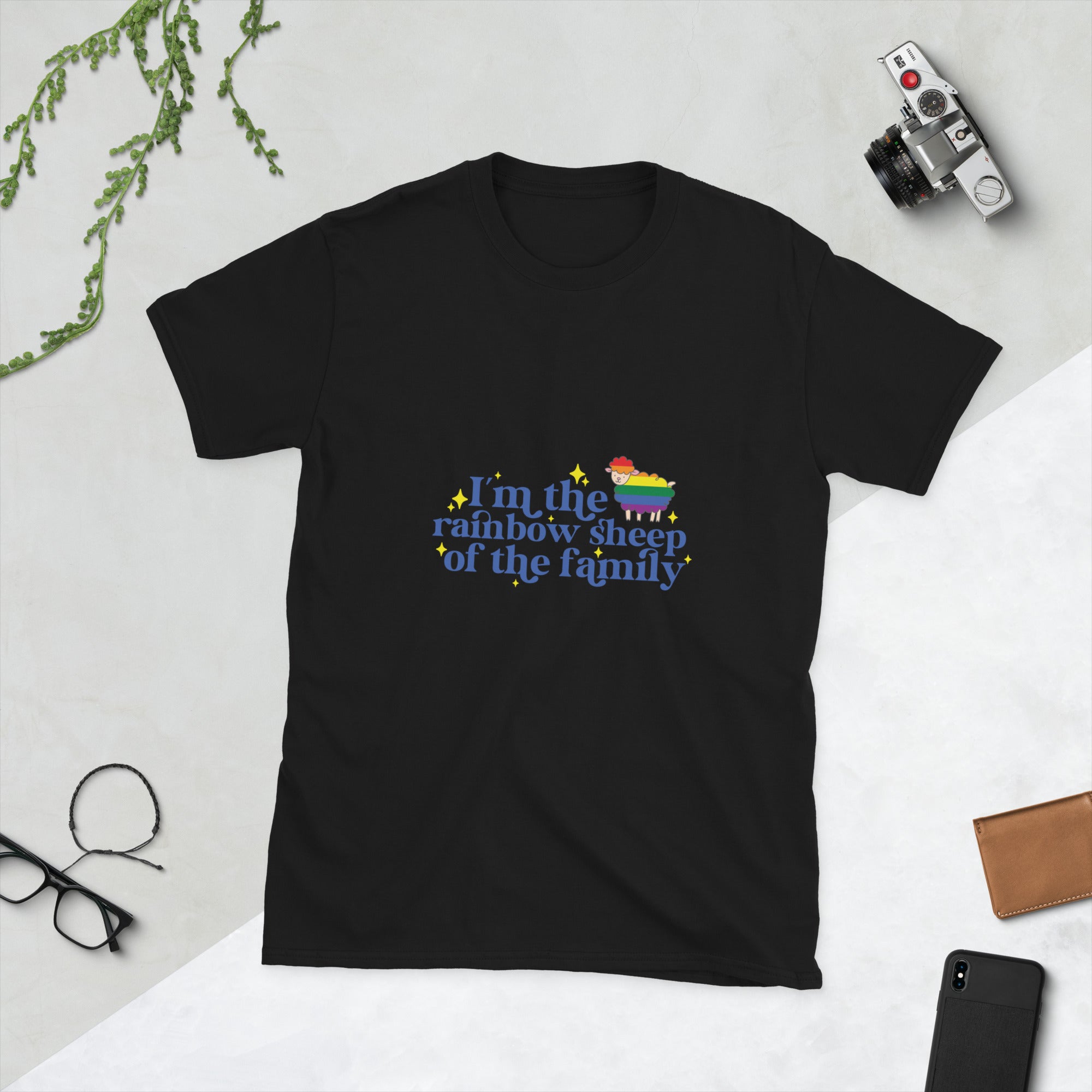 Short Sleeve Unisex T Shirt I'm the rainbow sheep of the family
