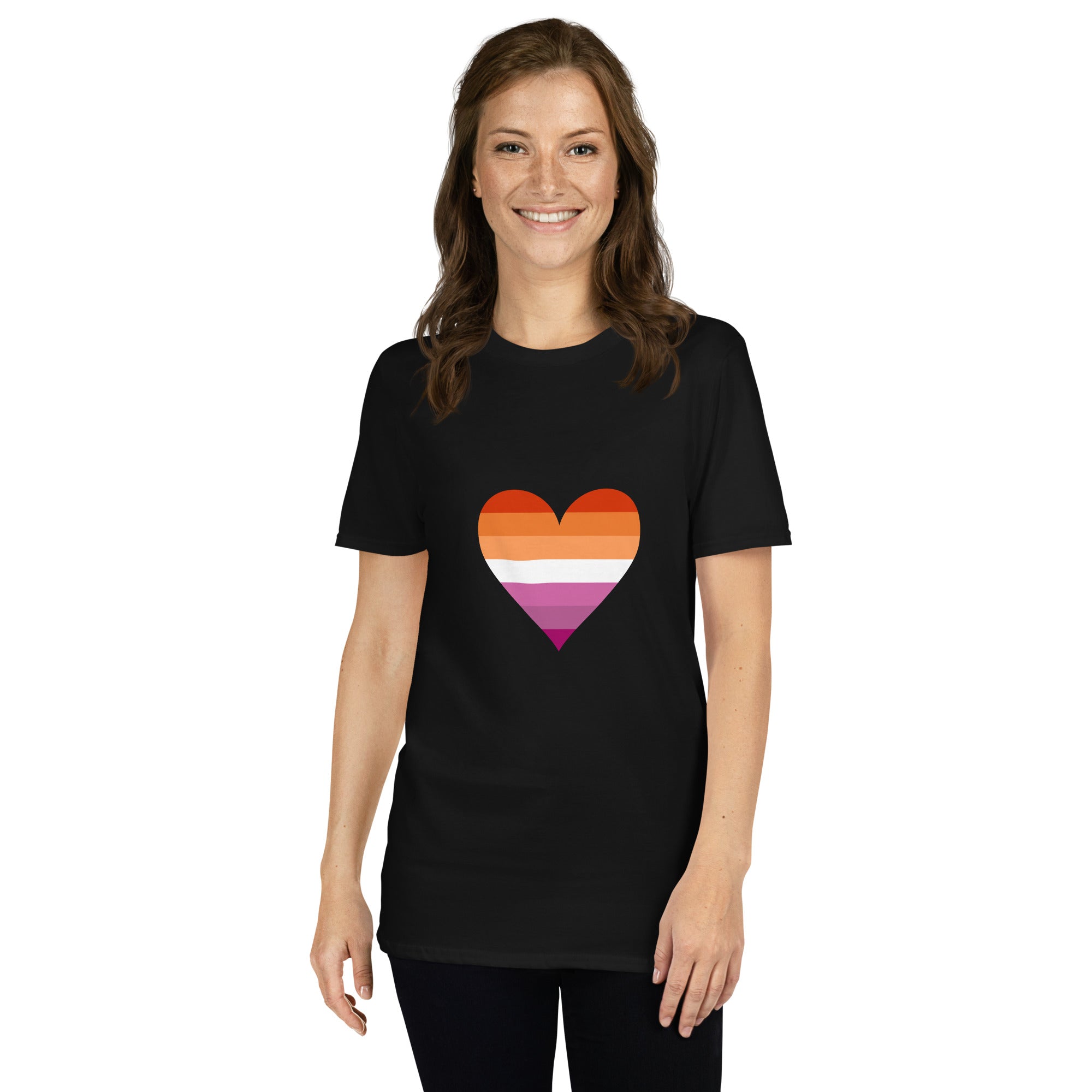 Short Sleeve Unisex T Shirt Lesbian Heart