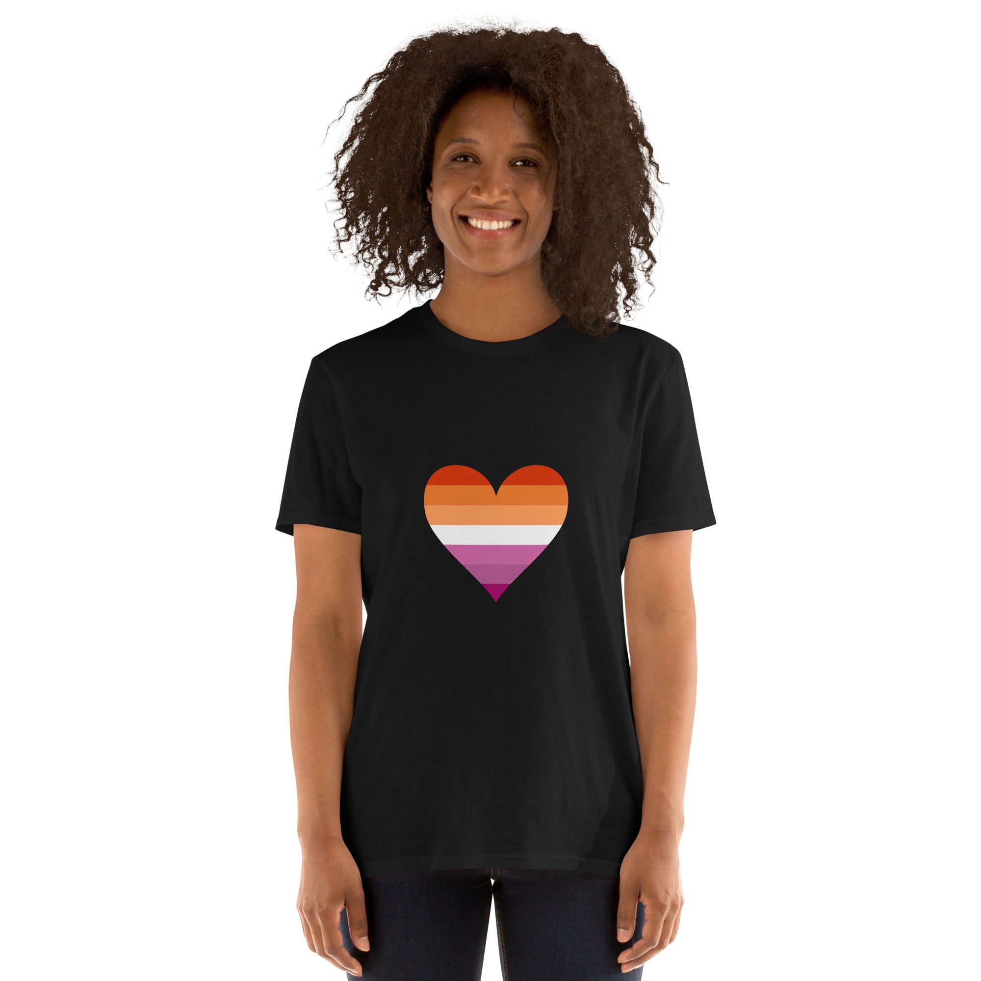 Short Sleeve Unisex T Shirt Lesbian Heart