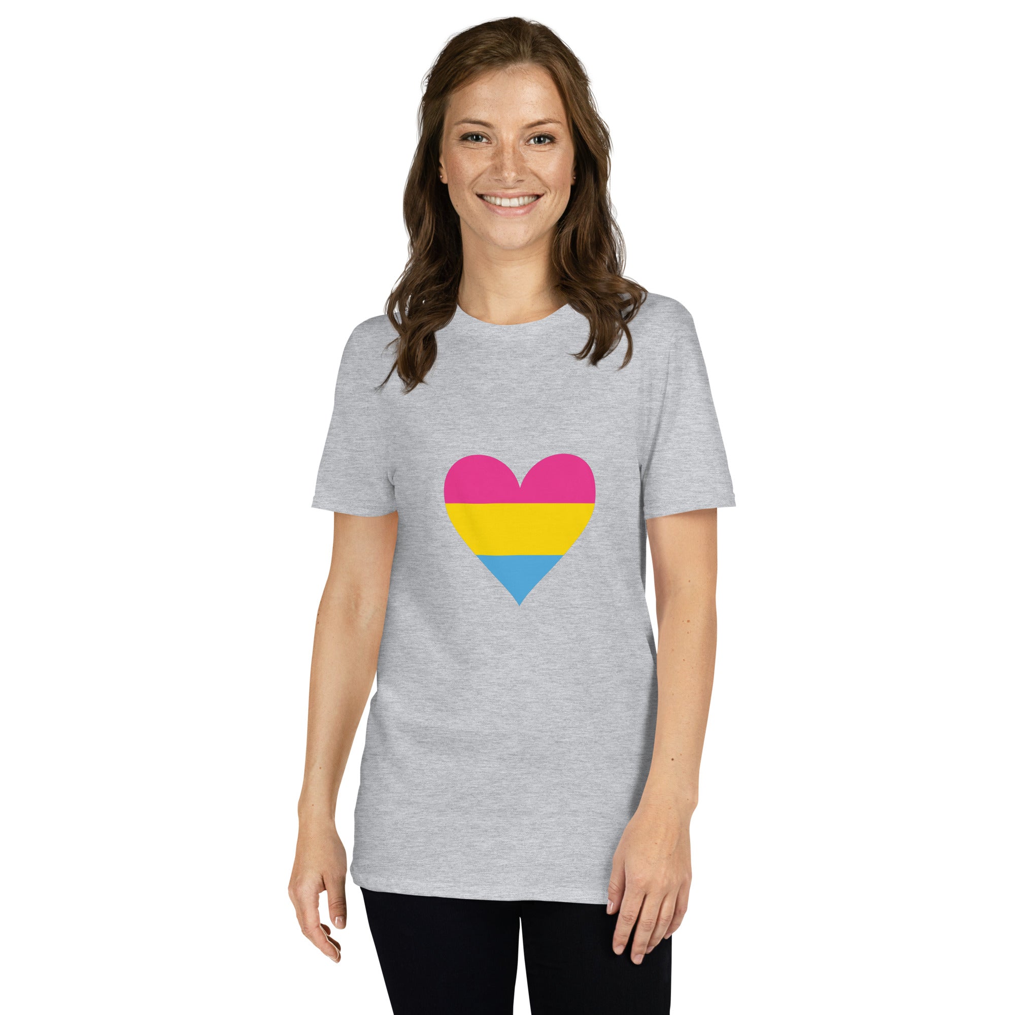 Short Sleeve Unisex T Shirt Pansexual Heart