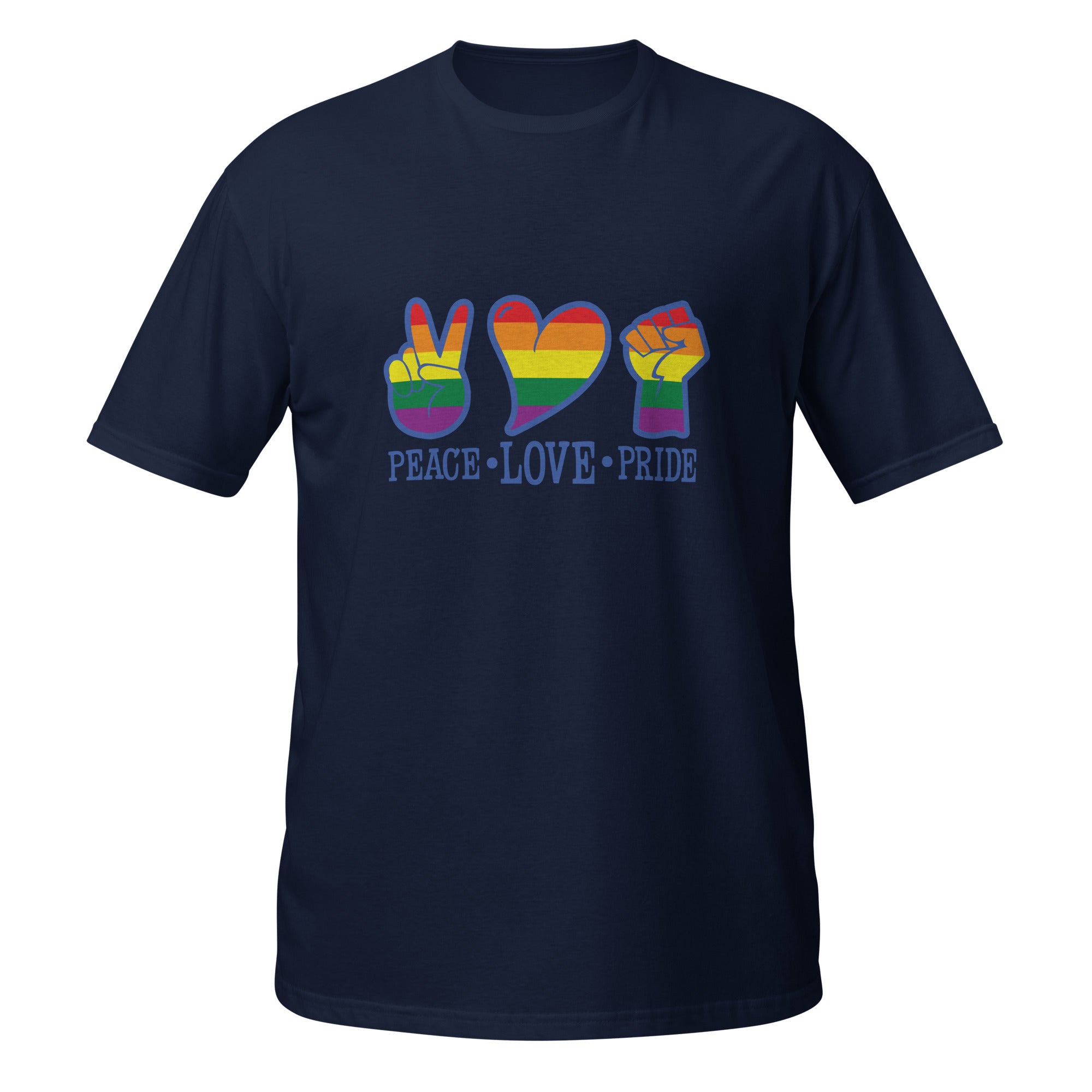 Short Sleeve Unisex T Shirt Peace Love Pride