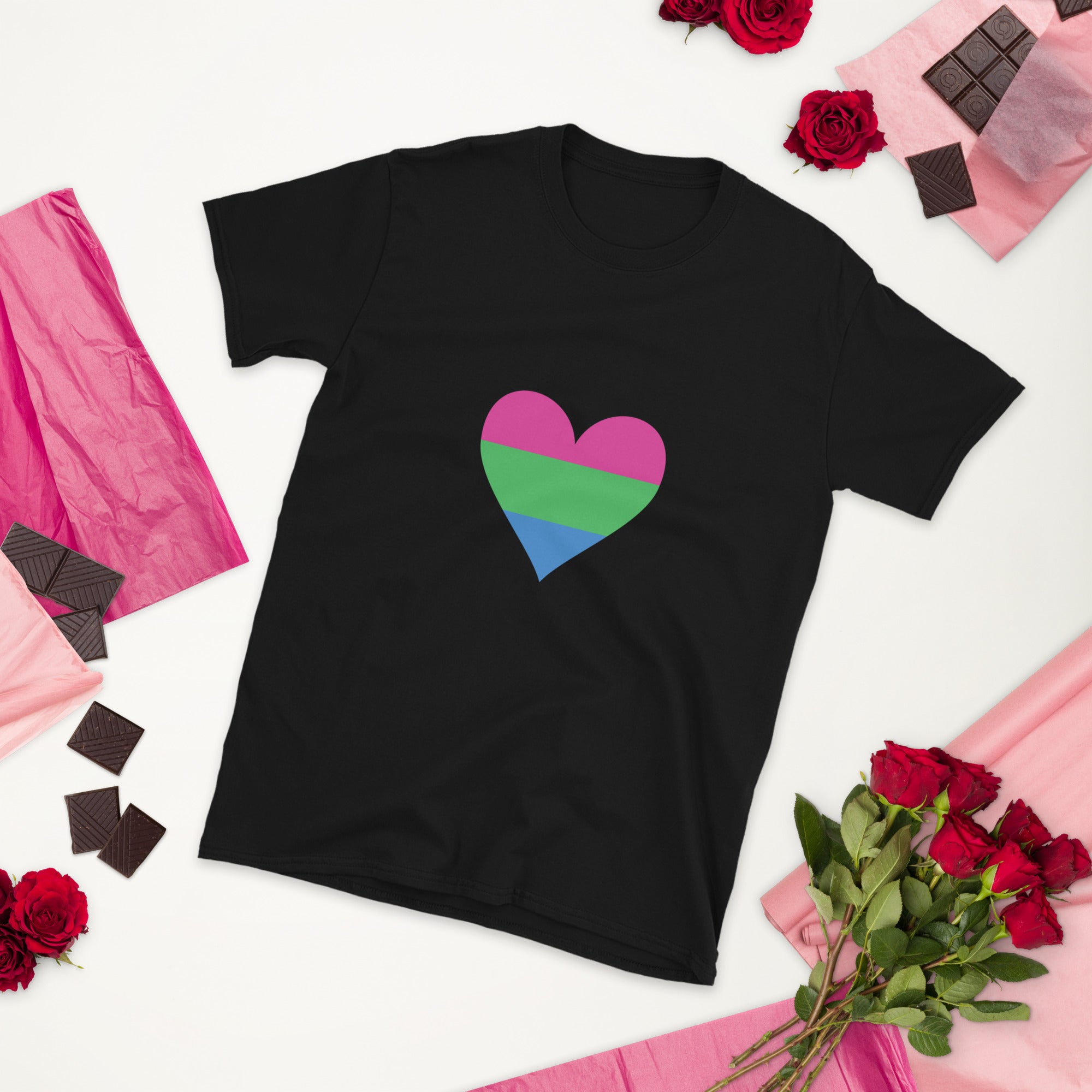 Short Sleeve Unisex T Shirt Polysexual Heart