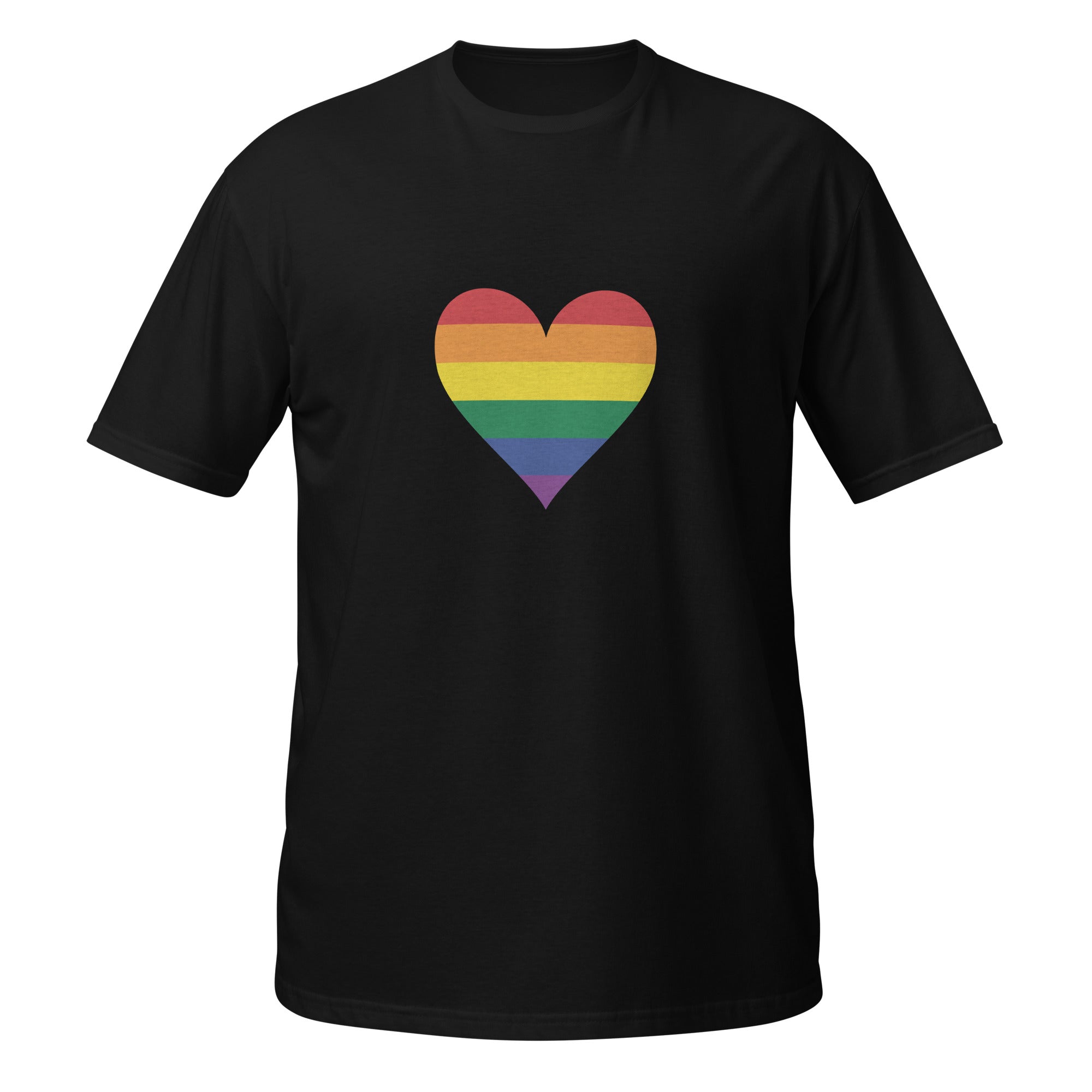 Short Sleeve Unisex T Shirt Pride Rainbow Heart