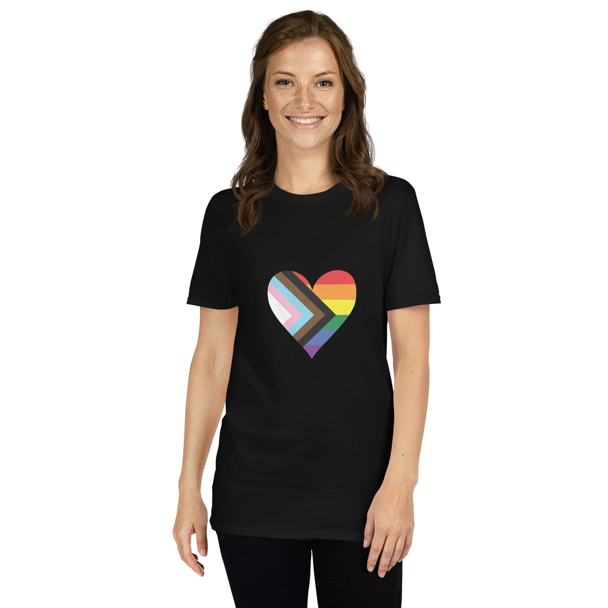 Short Sleeve Unisex T Shirt Progress Pride Heart