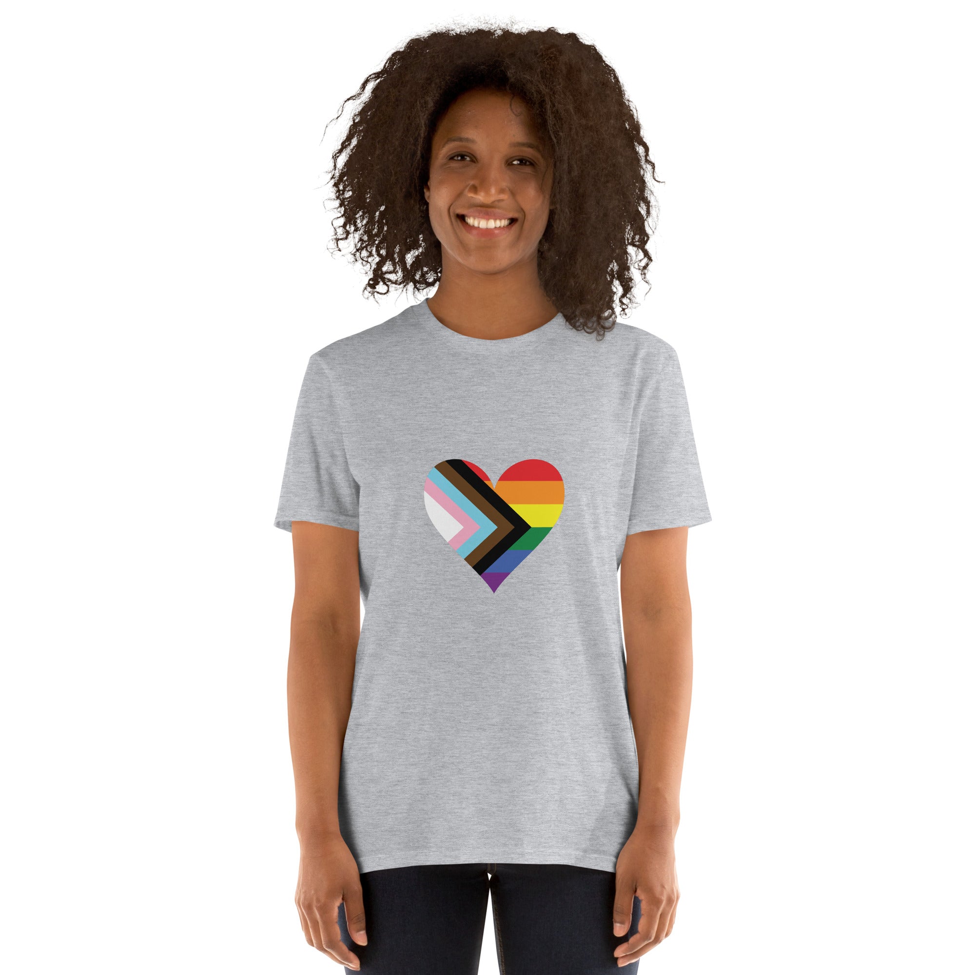 Short Sleeve Unisex T Shirt Progress Pride Heart