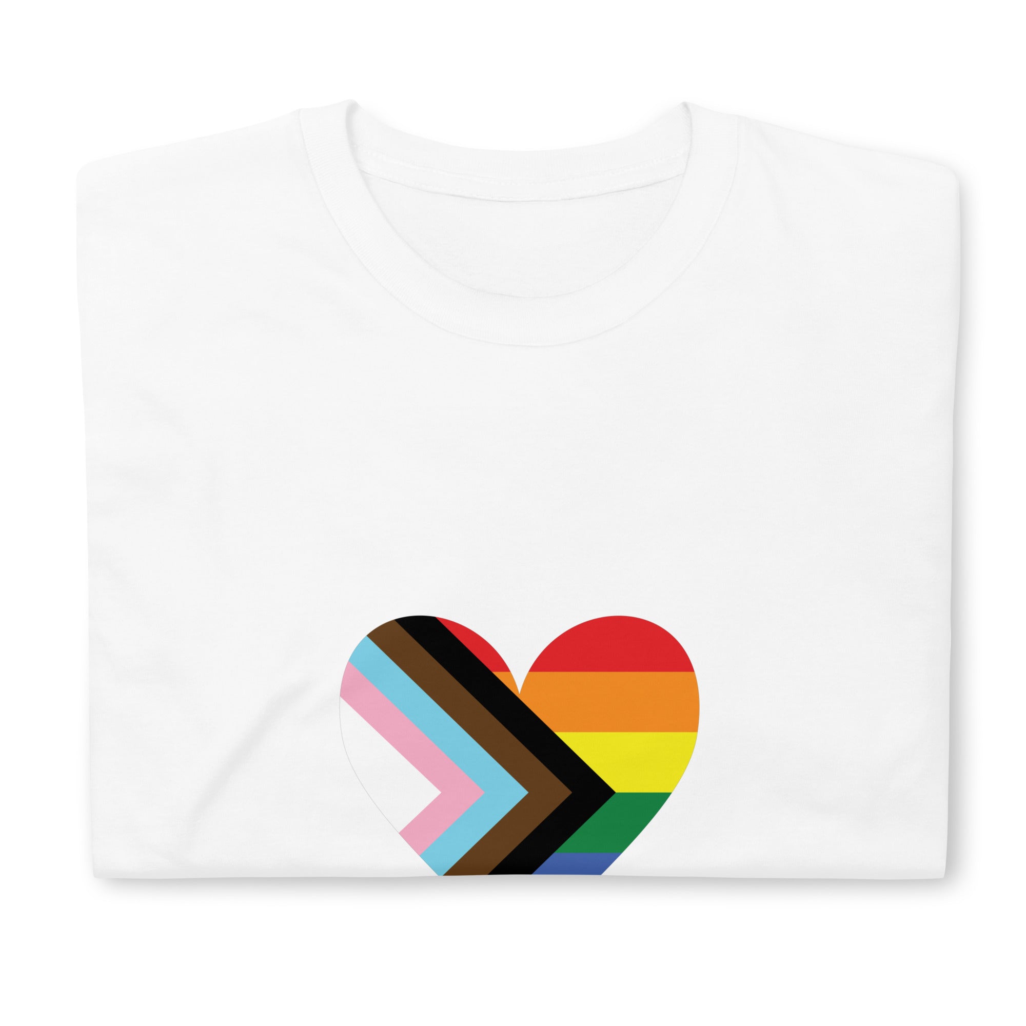 Short Sleeve Unisex T Shirt Progress Pride Heart