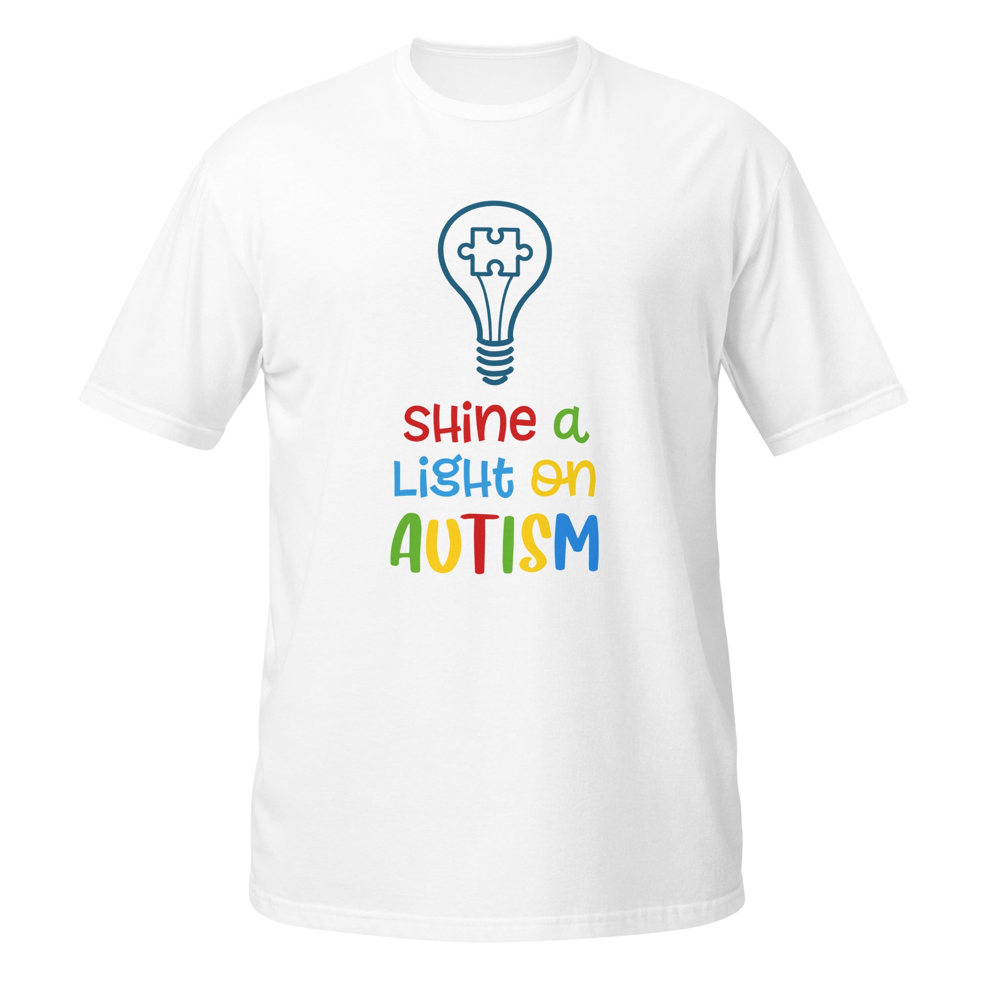 Short Sleeve Unisex T Shirt Shine a light on autism