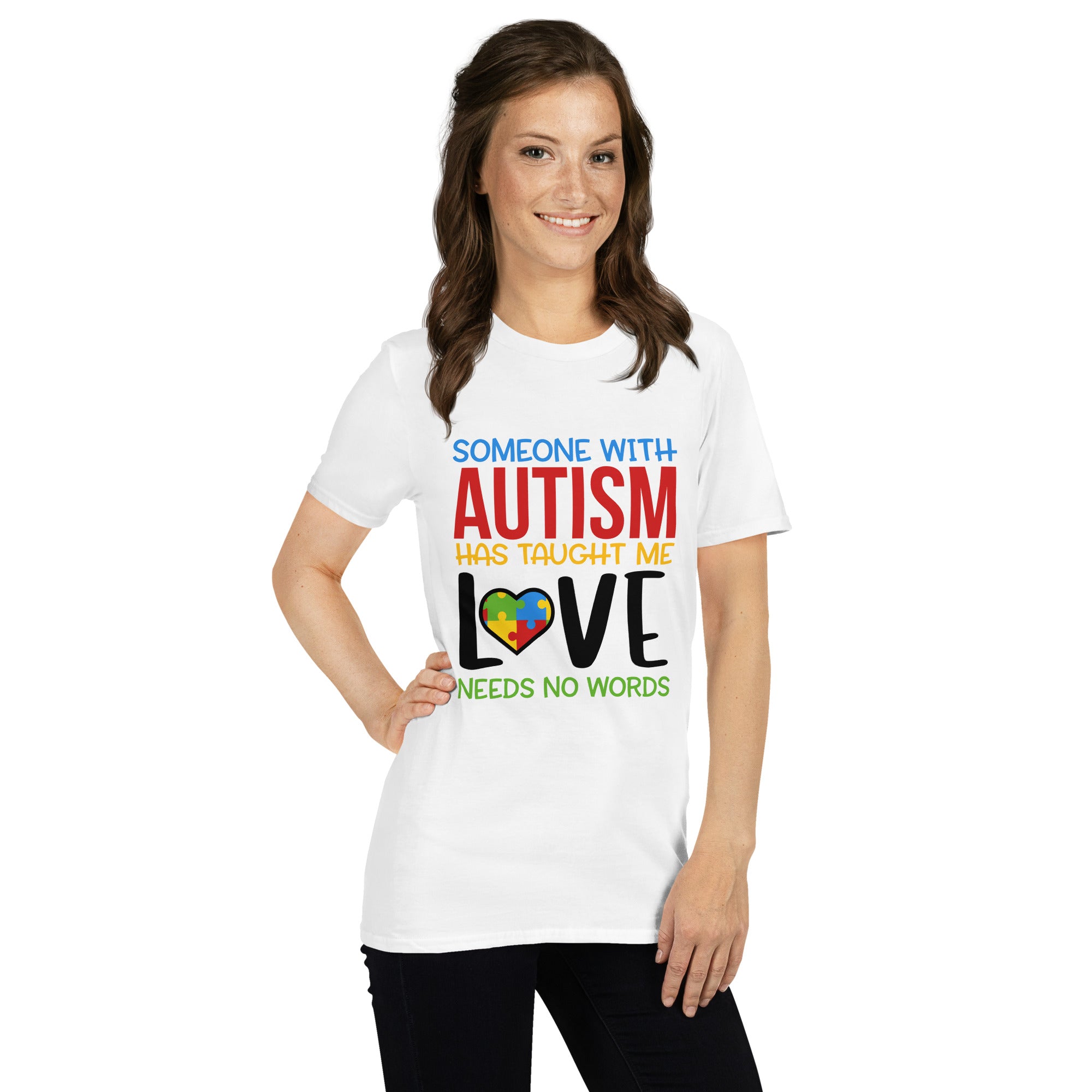 Short Sleeve Unisex T Shirt Someone With Autism